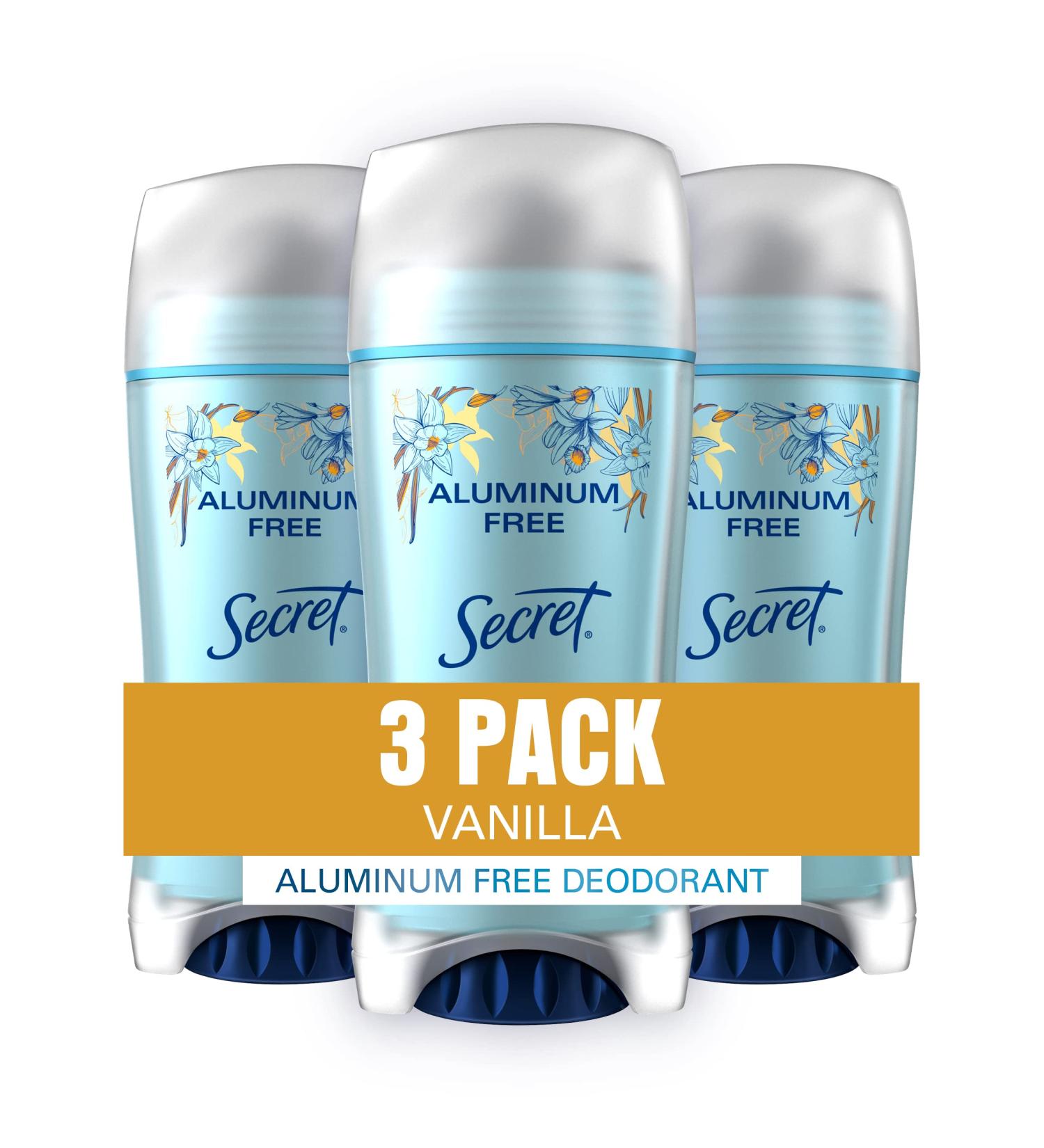 Vanilla Aluminum-Free Deodorant for Women 2.4 oz - Pack of 3 | Secret - Buy Online on GoSupps.com