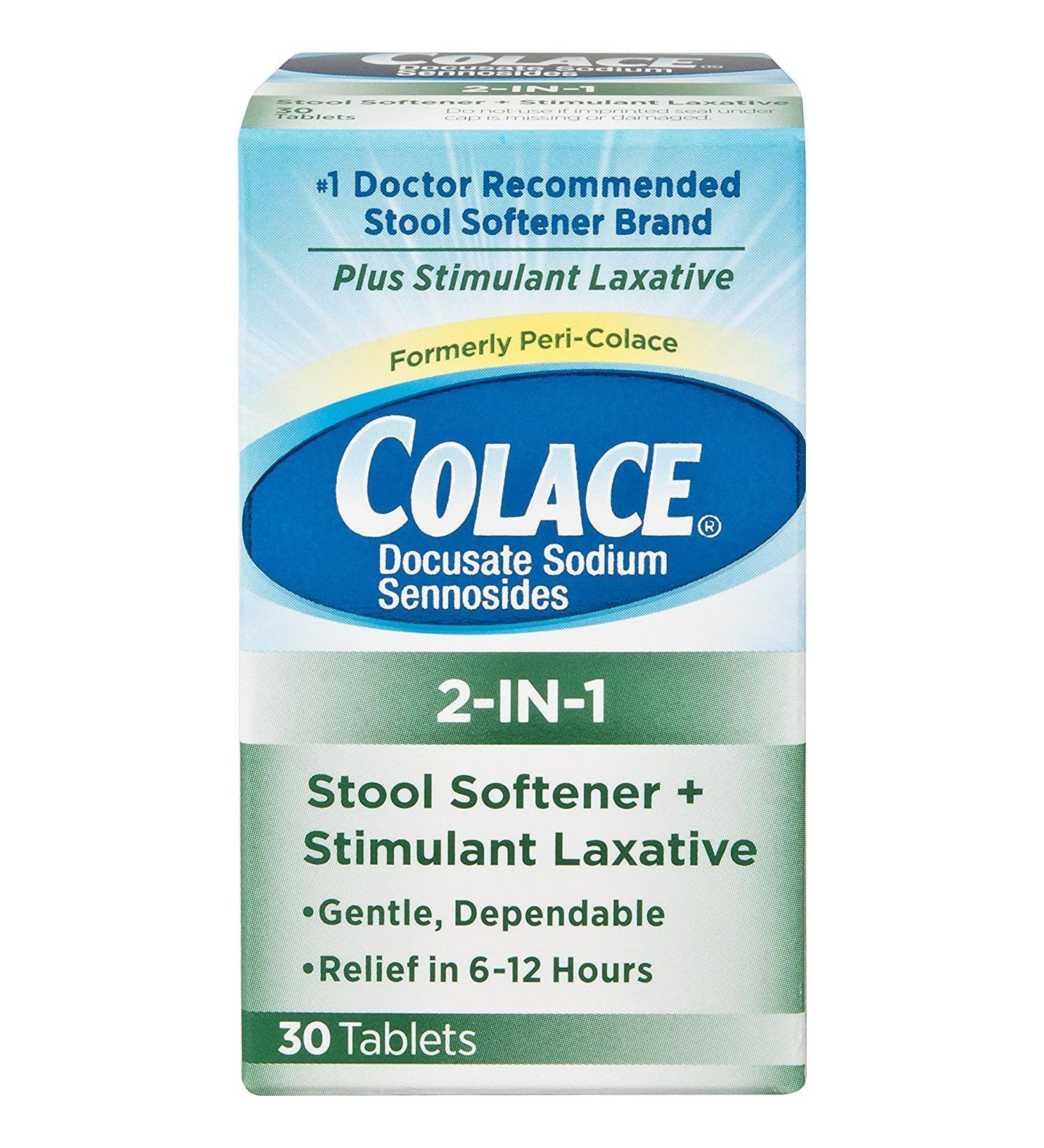 Peri-Colace Stool Softener/Stimulant Laxative Tablets 30 ea