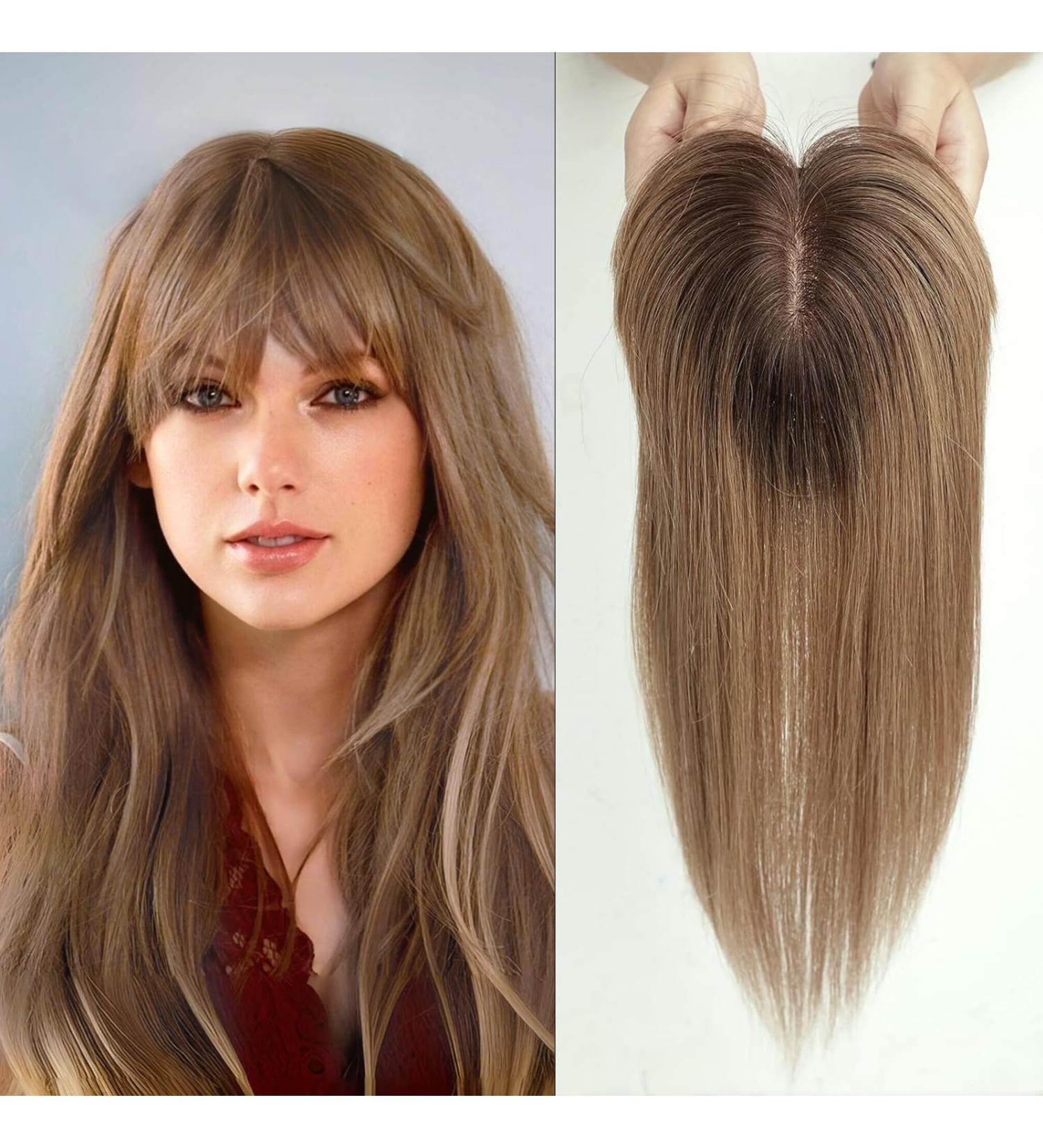 EMMOR Hair Toppers for Women Hair Loss Cover Hair Topper for Women with Thinning Human Hair 150% Density Silk Base Three Clips in Topper 14 inch Ombre Ash Blonde-35 Ombre Ash Blonde-35 35cm - Buy Online on GoSupps.com