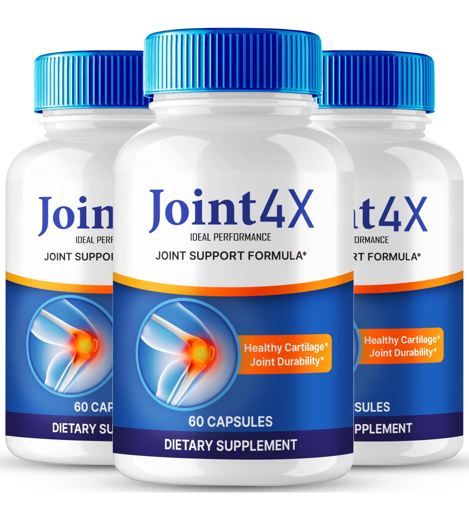 IDEAL PERFORMANCE Joint4X Joint Support Capsules Official Joint-4X Supplement Pills All-Natural Formula to Fortify Bones and Bolster Flexibility - Maximum Strength Joint 4X Pills Reviews (3 Pack) - Buy Online on GoSupps.com