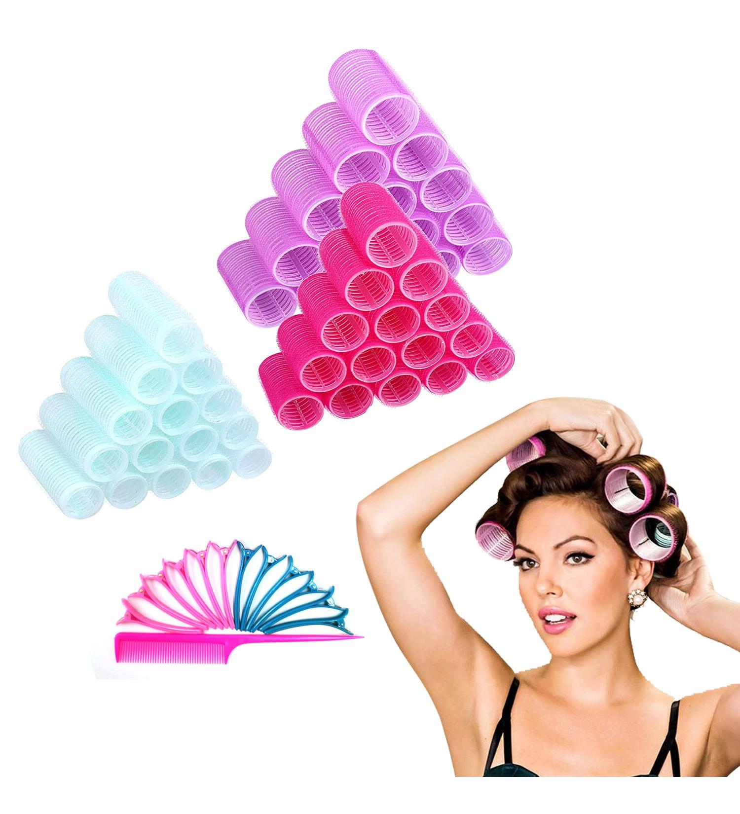 Large Hair Rollers for Long Hair [50 Pack] - Easy-to-Use Jumbo Roller Set with Clips and Comb - Big Hair Rollers for Long Hair - Buy Online on GoSupps.com