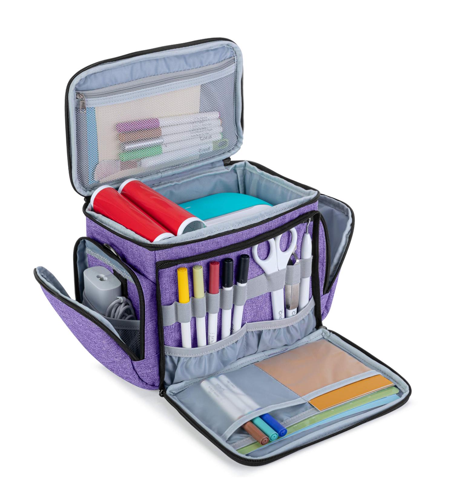 LUXJA Cricut Joy Carrying Bag with Tool Set Tote - Purple (Gray Lining) | Supplies Storage Sections Included - Buy Online on GoSupps.com