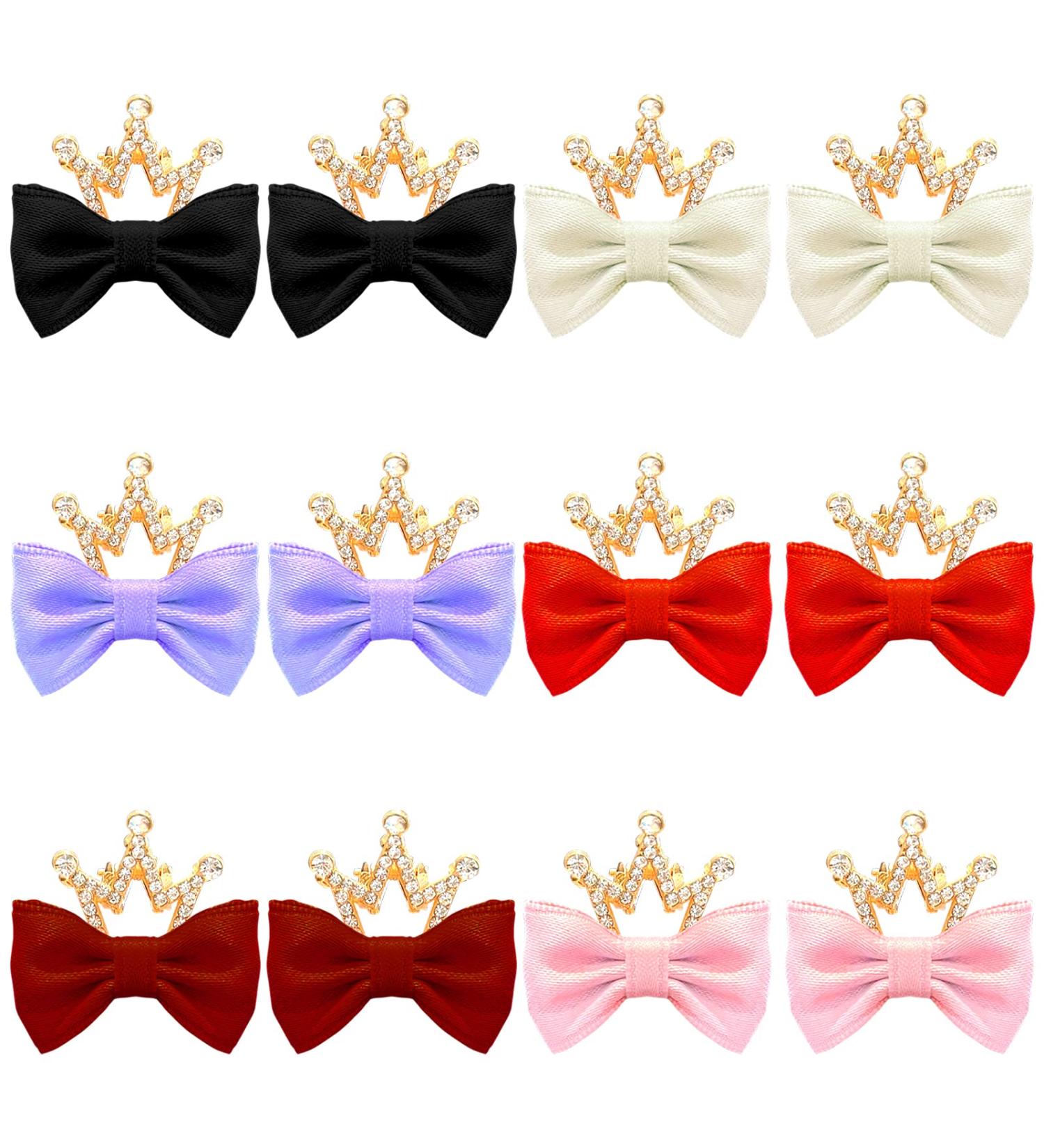 12Pcs Small Bow Princess Hair Claw Clips for Thin/Medium Thick Hair - Mini Crown Hair Accessories for Women Girls - Buy Online on GoSupps.com