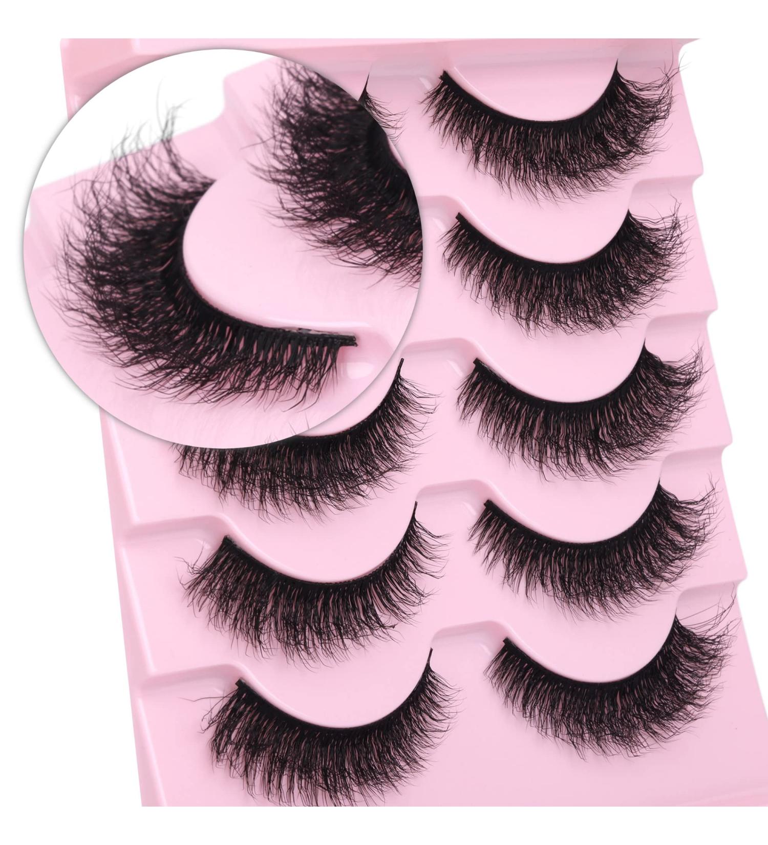 HeyAlice 5D Human Hair Look Cat Eyelashes - 100% Mink Lashes Natural Look False Eyelashes Fluffy 15mm Wispy Eye Lashes Pack - Buy Online on GoSupps.com