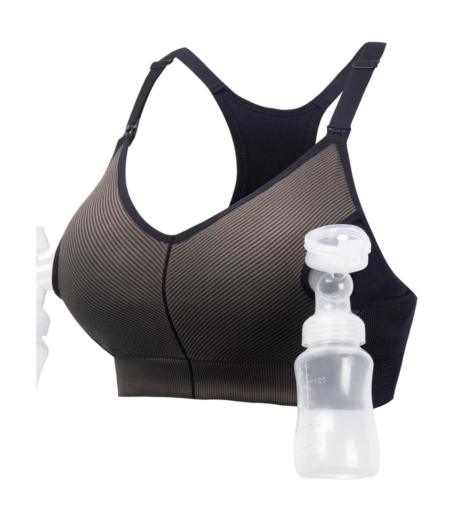 HOFISH Women's Padded Pumping Sports Bra - Medium Support Racerback for Yoga Exercise - Black/Cameo - Buy Online on GoSupps.com