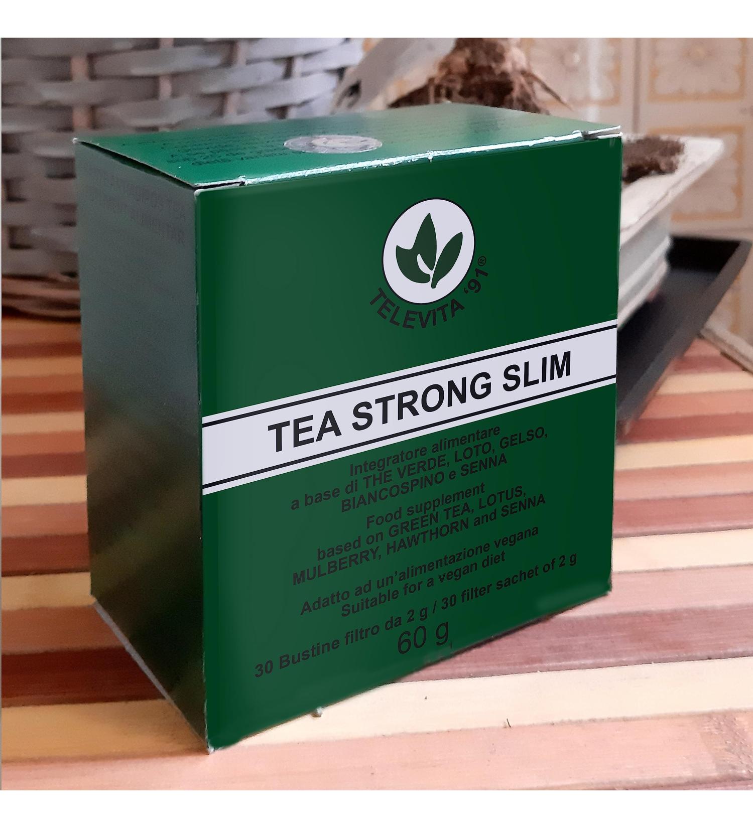  Nat Life TE' VERT FORTE STRONG ANTI-ADIPOSI 30 sachets detoxifying laxative packaging in Italian and English - Buy Online on GoSupps.com