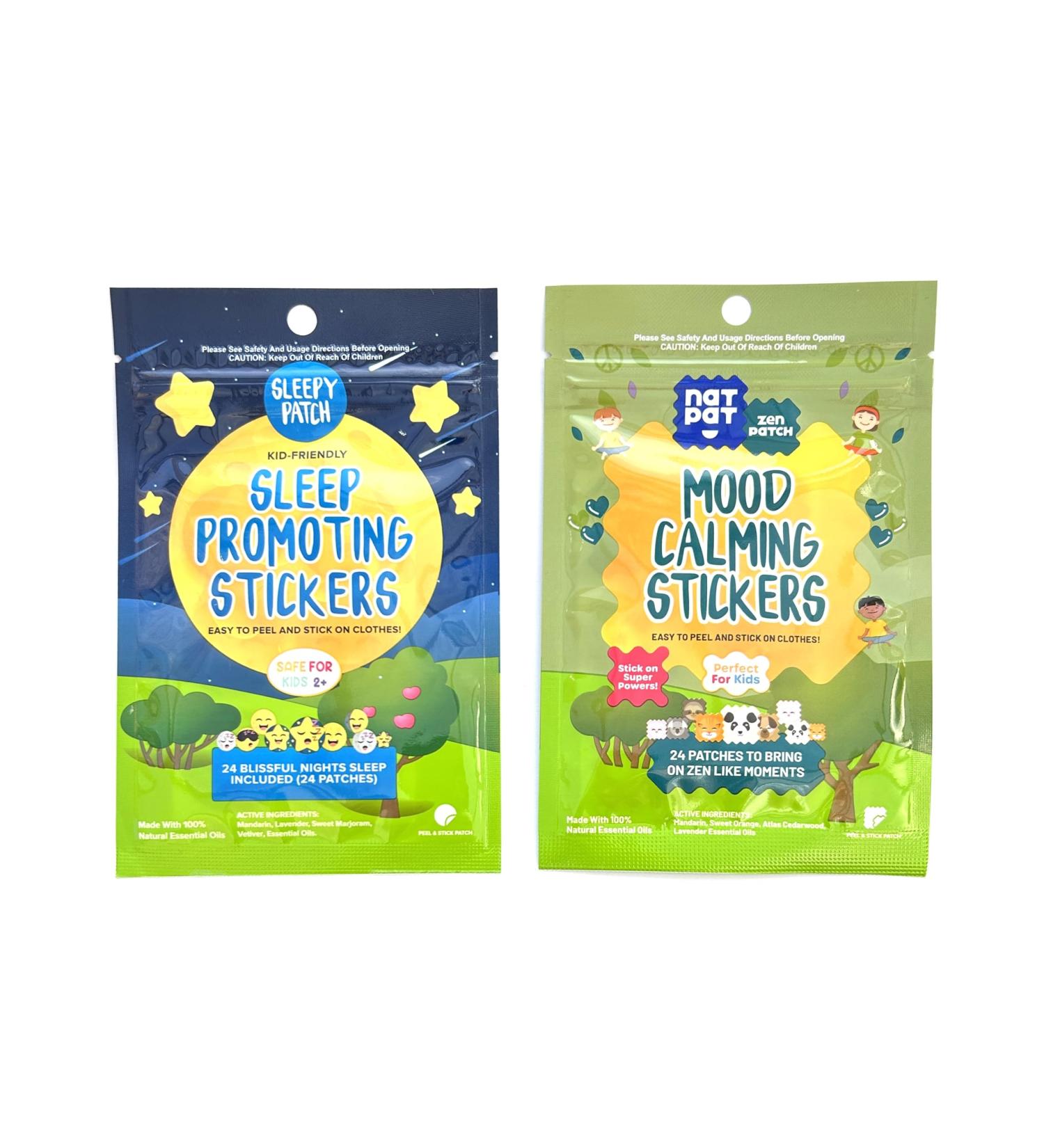 Dual Pack of NATPAT Stickers - 24 Sleepy Patch Sleep Promoting Stickers & 24 Zen Patch Mood Calming Stickers - 48 Total. - Buy Online on GoSupps.com