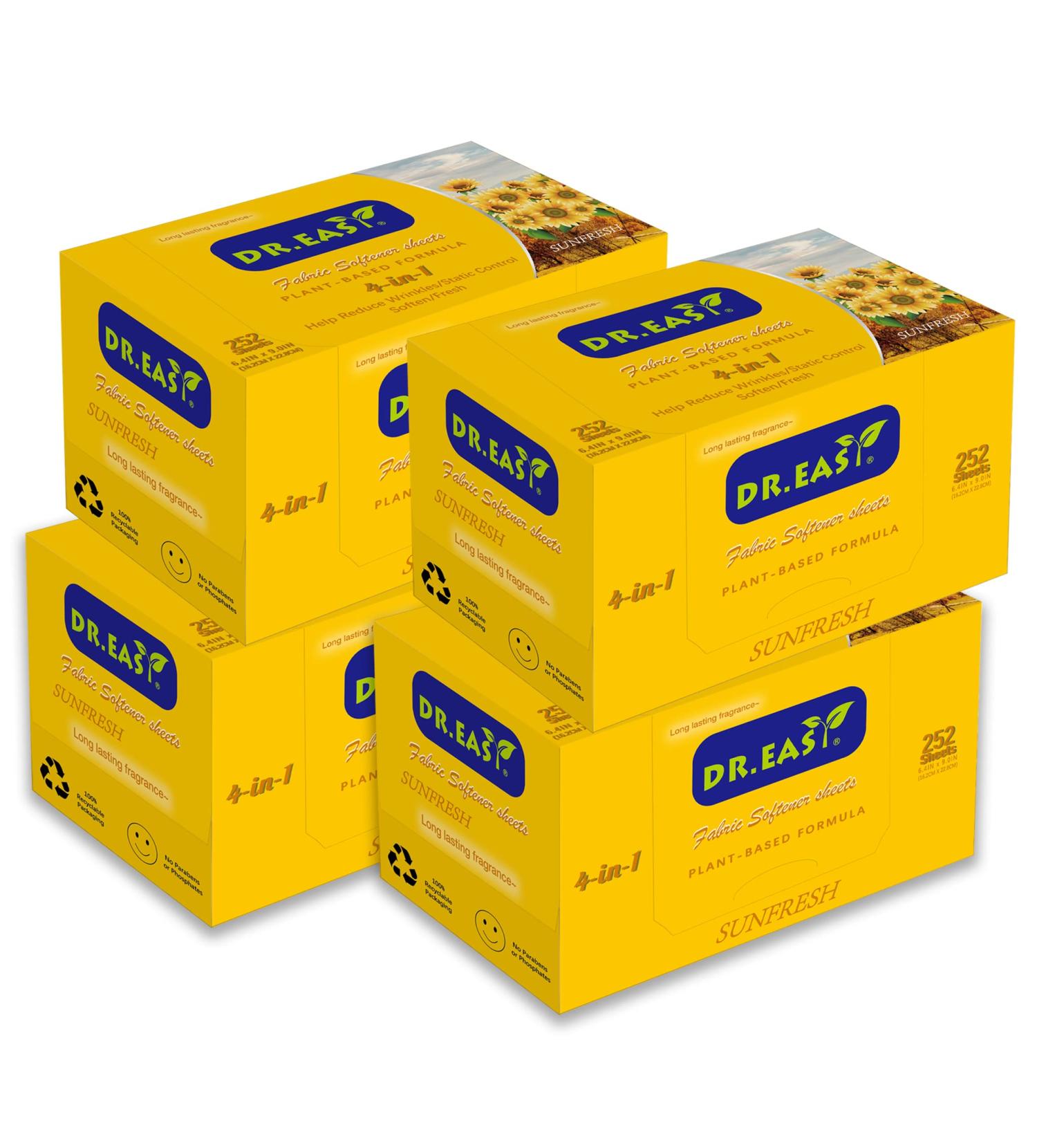 Dr. Eeasy Dryer Leaves Herbal Fabric Softener - 1008ct Sun Fresh No Dyes Reduces Static & Pet Hair - Eco-Friendly Laundry Solution - Buy Online on GoSupps.com