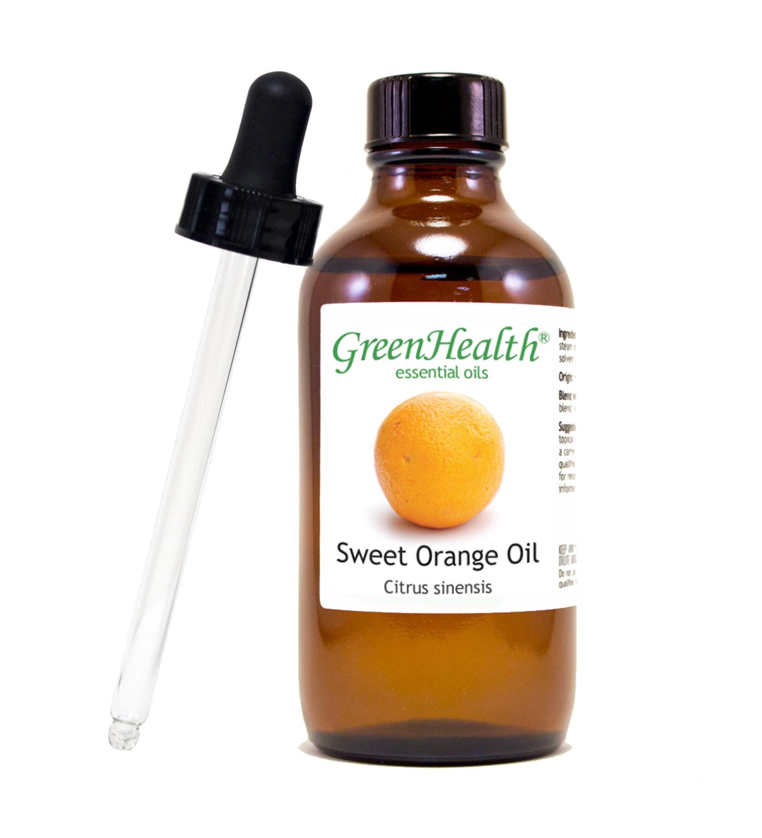 100% Pure Sweet Orange Essential Oil - 4 fl oz Glass Bottle with Dropper | GreenHealth - Buy Online on GoSupps.com