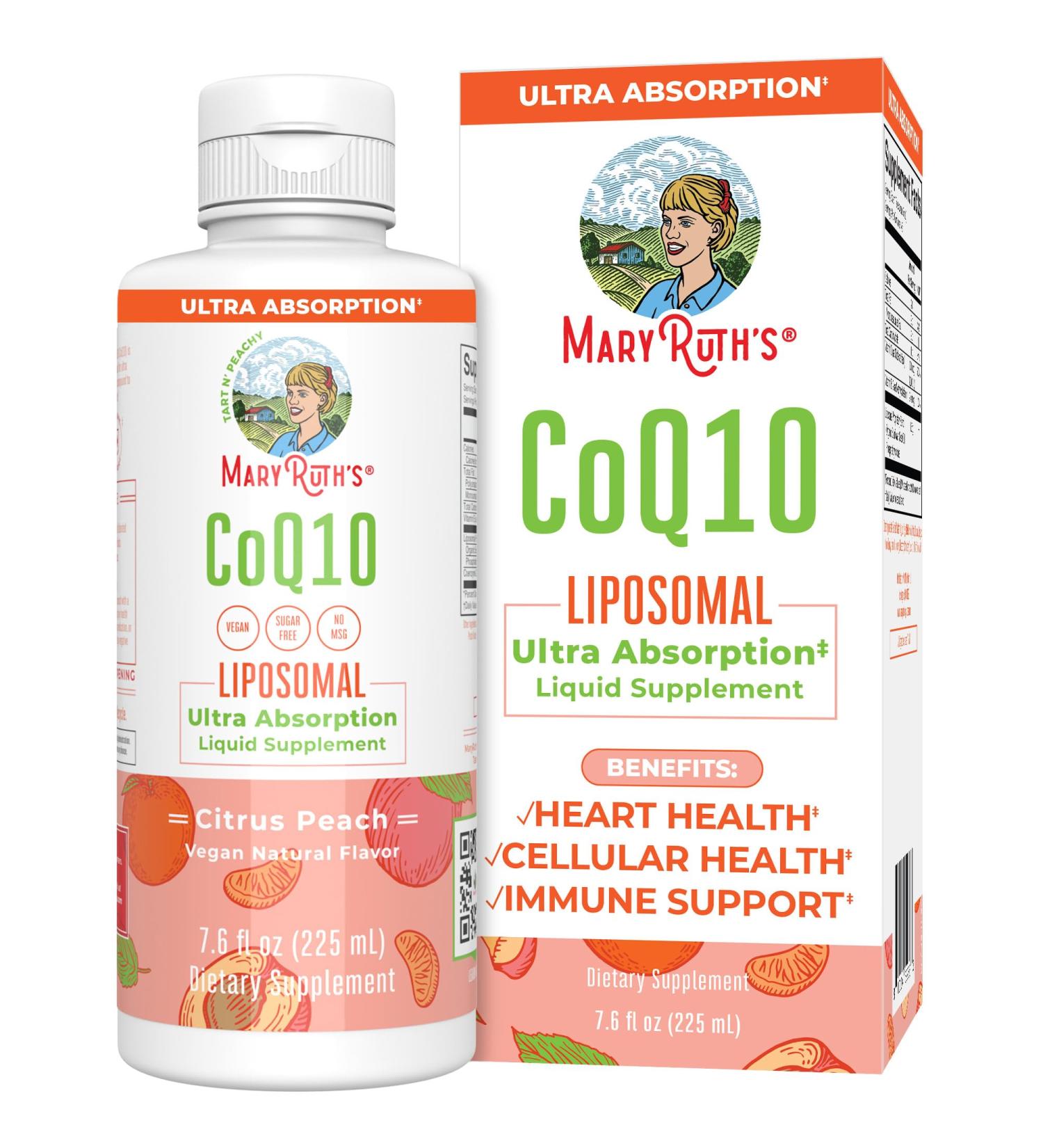 MaryRuth Organics Liquid Vitamin Coenzyme Q10 - Vegan Non-GMO Heart Health & Immune Support | 7.6 Fl Oz | 45 Servings - Buy Online on GoSupps.com