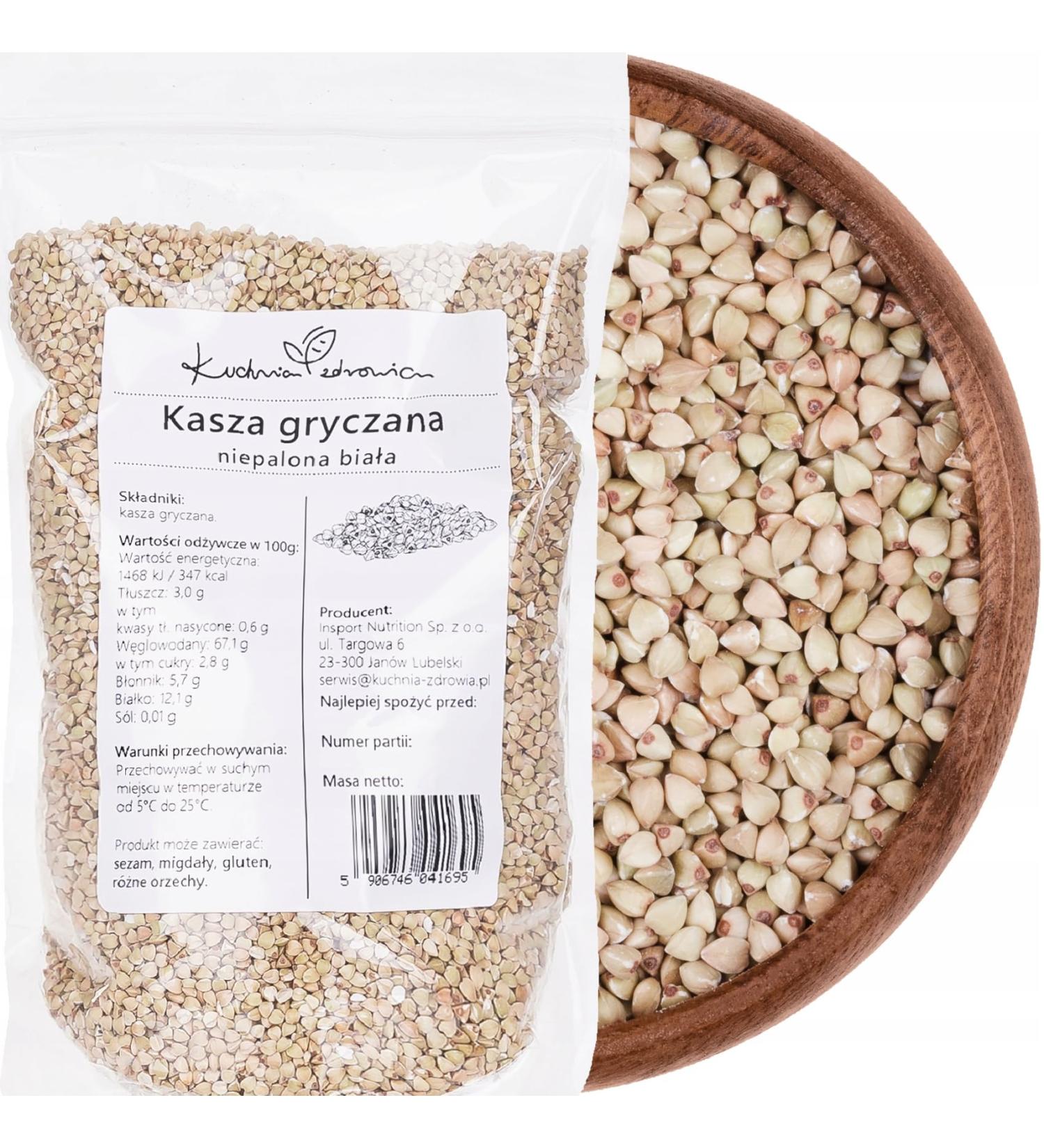  Kuchnia Zdrowia Kuchnia Zdrowia - Unroasted White Buckwheat Groats - High Quality - Vegan - Natural - Leak-Proof Zipper Packaging - 1kg Doypack - Buy Online on GoSupps.com