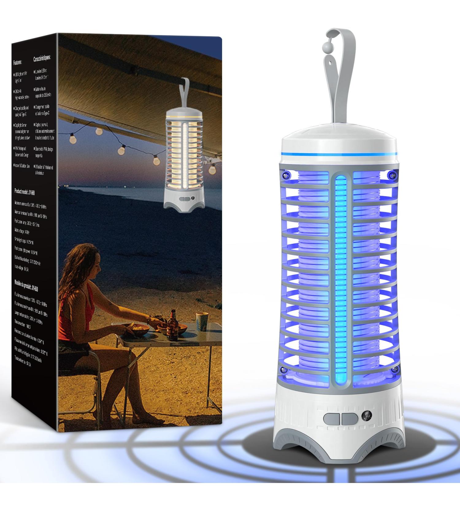 Imenlox Bug Zapper Outdoor with LED Light Cordless Mosquito Zapper Indoor 2500mAh Electric Rechargeable Fly Zapper 2-in-1 Portable Fly Traps Fly Zapper for Home Backyard Camping Patio(White) - Buy Online on GoSupps.com