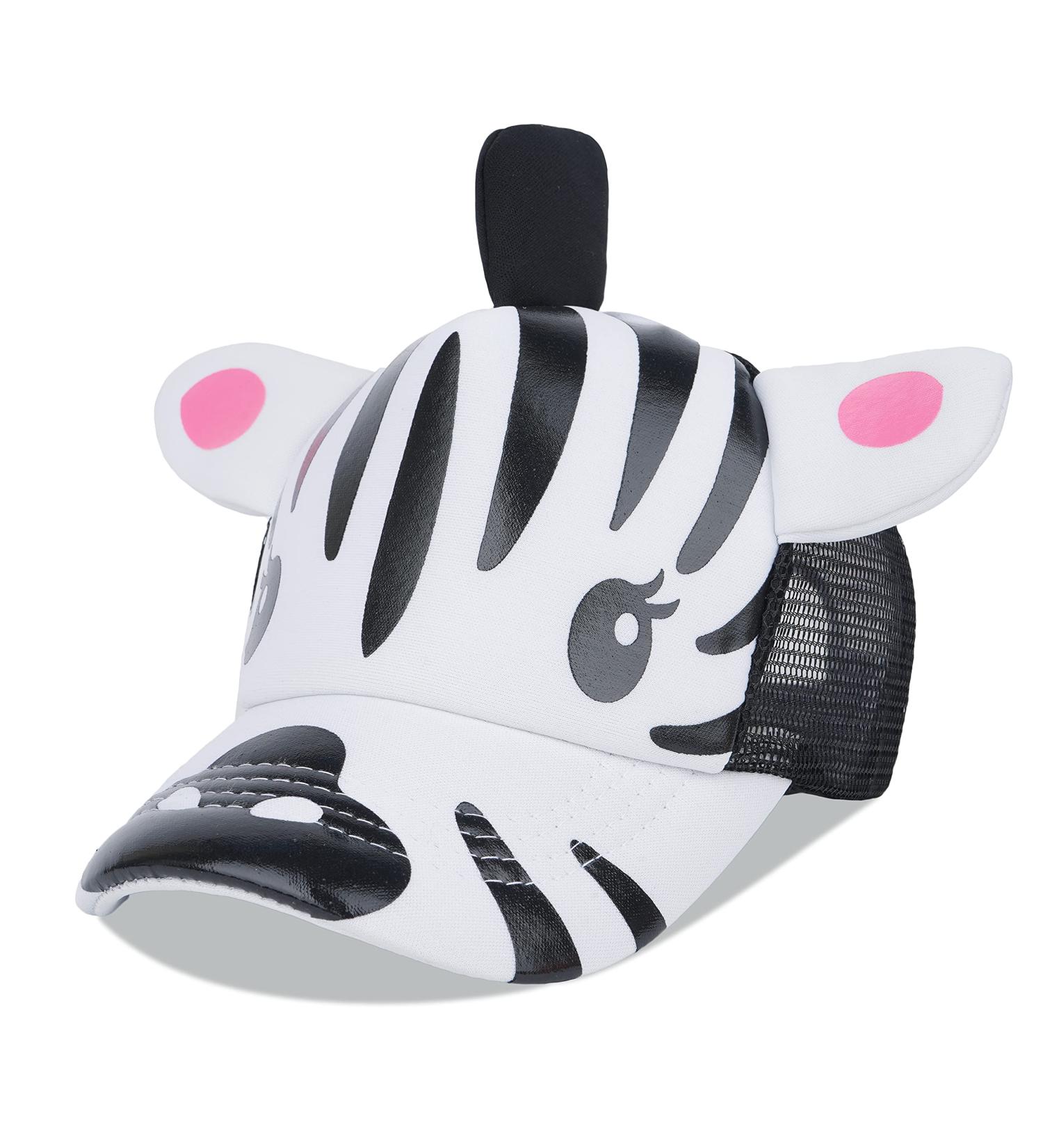 LANGZHEN Toddler Cute Animal Baseball Cap | Adjustable Mesh Back Sun Hat for Kids | Boys and Girls (S-Zebra) - Buy Online on GoSupps.com