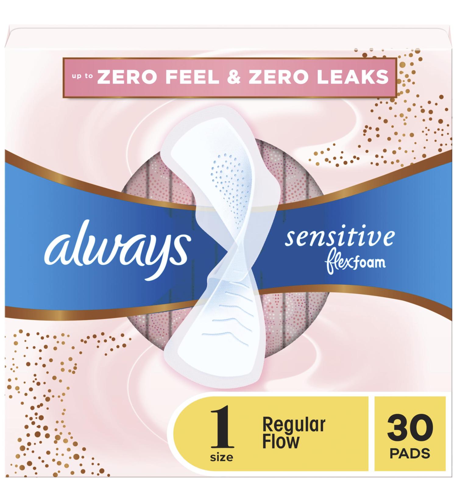 Always Infinity Sensitive With FlexFoam Pads For Women Size 1 Regular Absorbency With Wings 30 Count - Buy Online on GoSupps.com