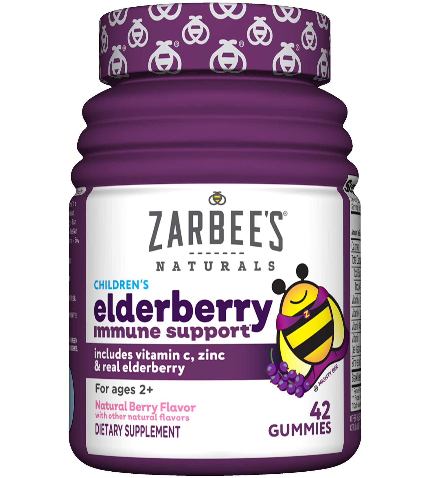 Zarbeeâ€™s Naturals Kids Elderberry Gummies - Immune Support, Natural Berry Flavor, 42 Count - Buy Online on GoSupps.com