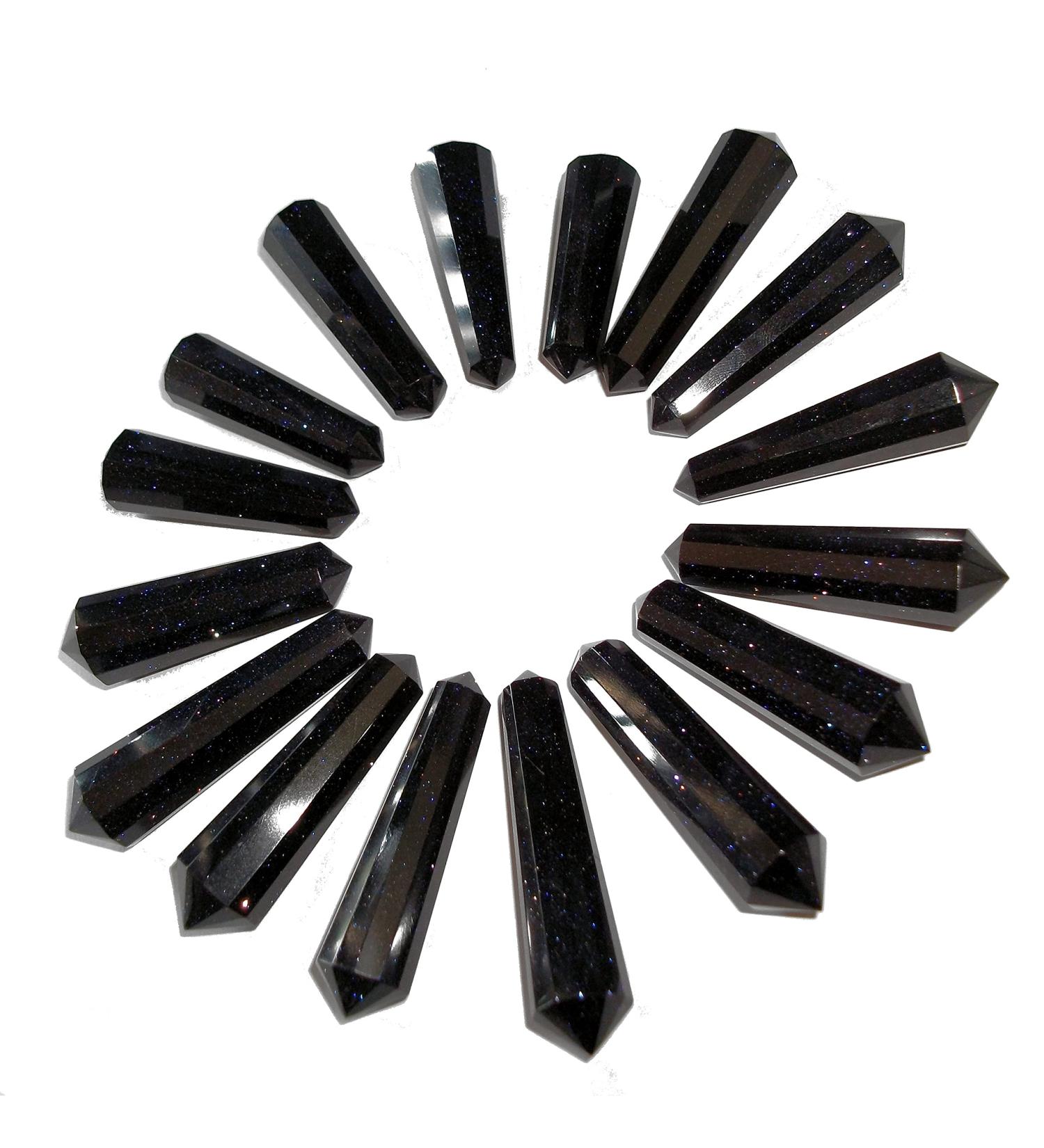 1 x 12 Cut DT Crystal Vogel Wand Point 40-60mm (Blue Goldstone)