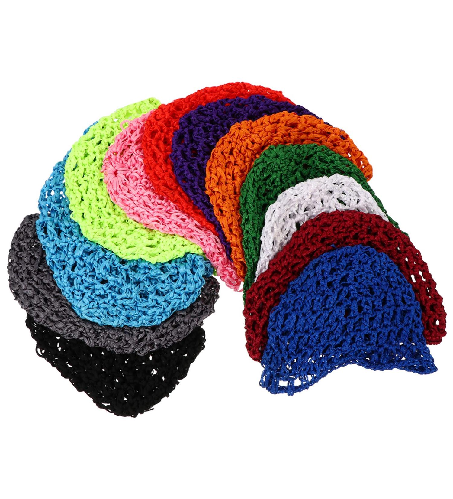 Beaupretty Braided Wigs: 12pcs Mesh Crochet Hair Net Cap Snood Hat for Short Hair - Mixed Color - Buy Online on GoSupps.com