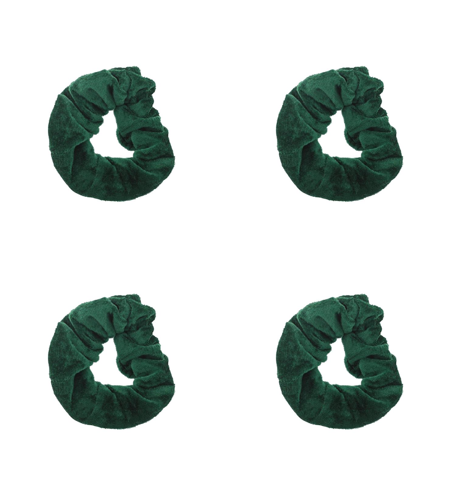 Zac's Alter Ego Bottle Green School Hair Accessories - Headband Scrunchies Elastics etc... Set of 4 Velvet Scrunchies