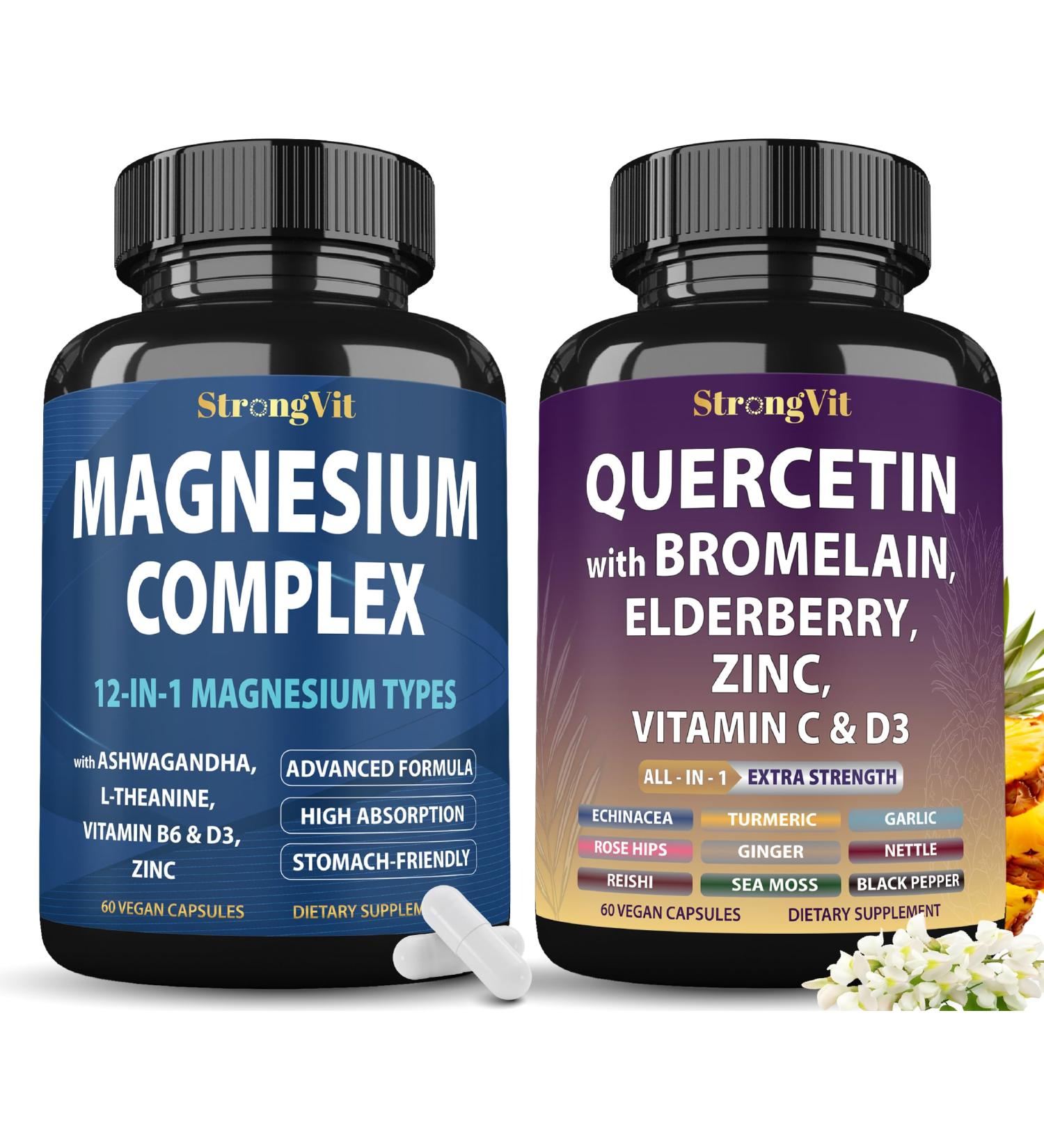 Magnesium Complex & Quercetin Supplement Bundle (120 Capsules) - Buy Online on GoSupps.com