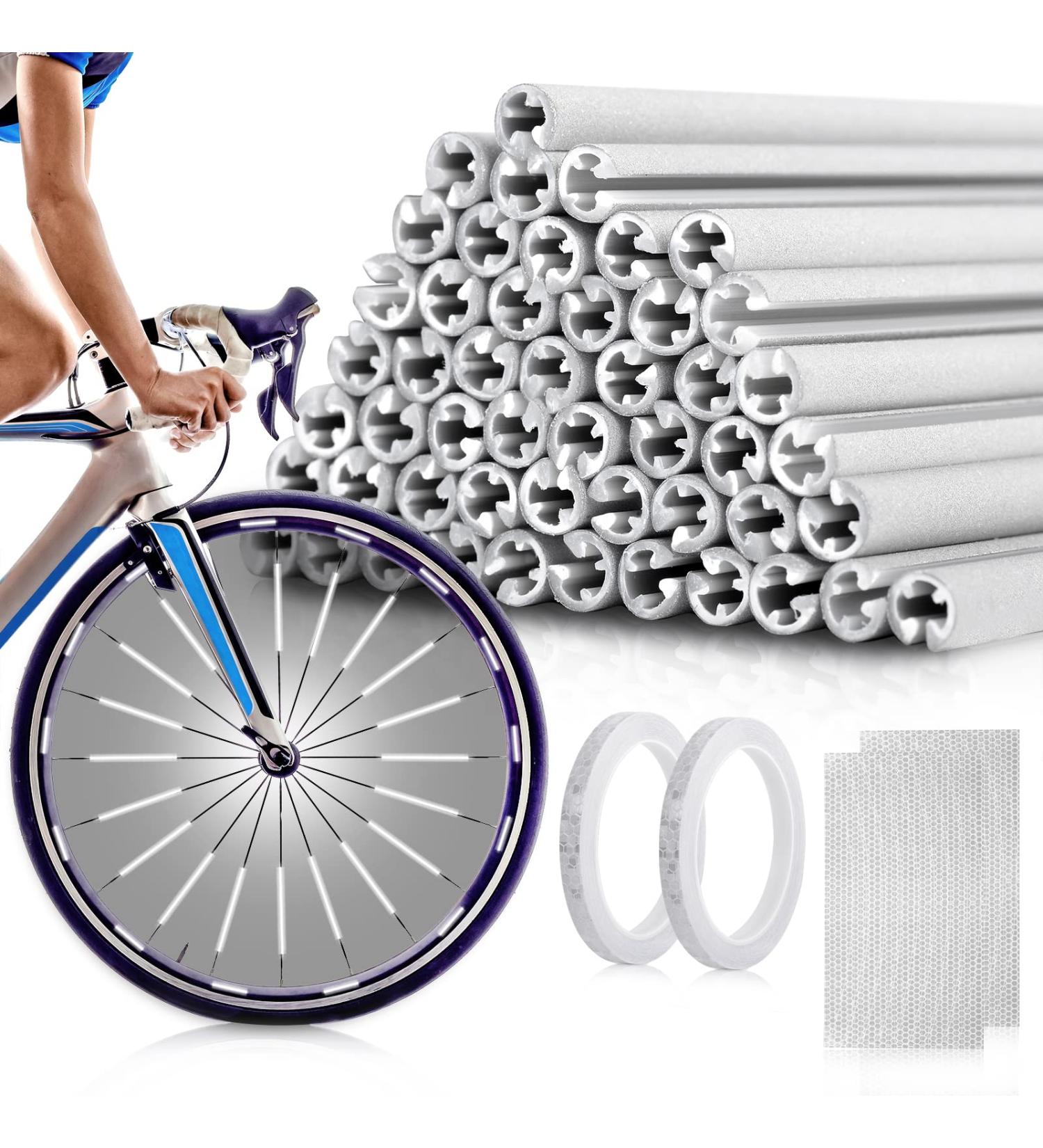 Piymnys Bicycle Spoke Reflectors - 72 Pieces Self-Adhesive Set with 2 Roller Reflector Tapes & 2 Sets of 3M Cat Eyes Stickers - Essential Bike Accessories for Safety - Buy Online on GoSupps.com