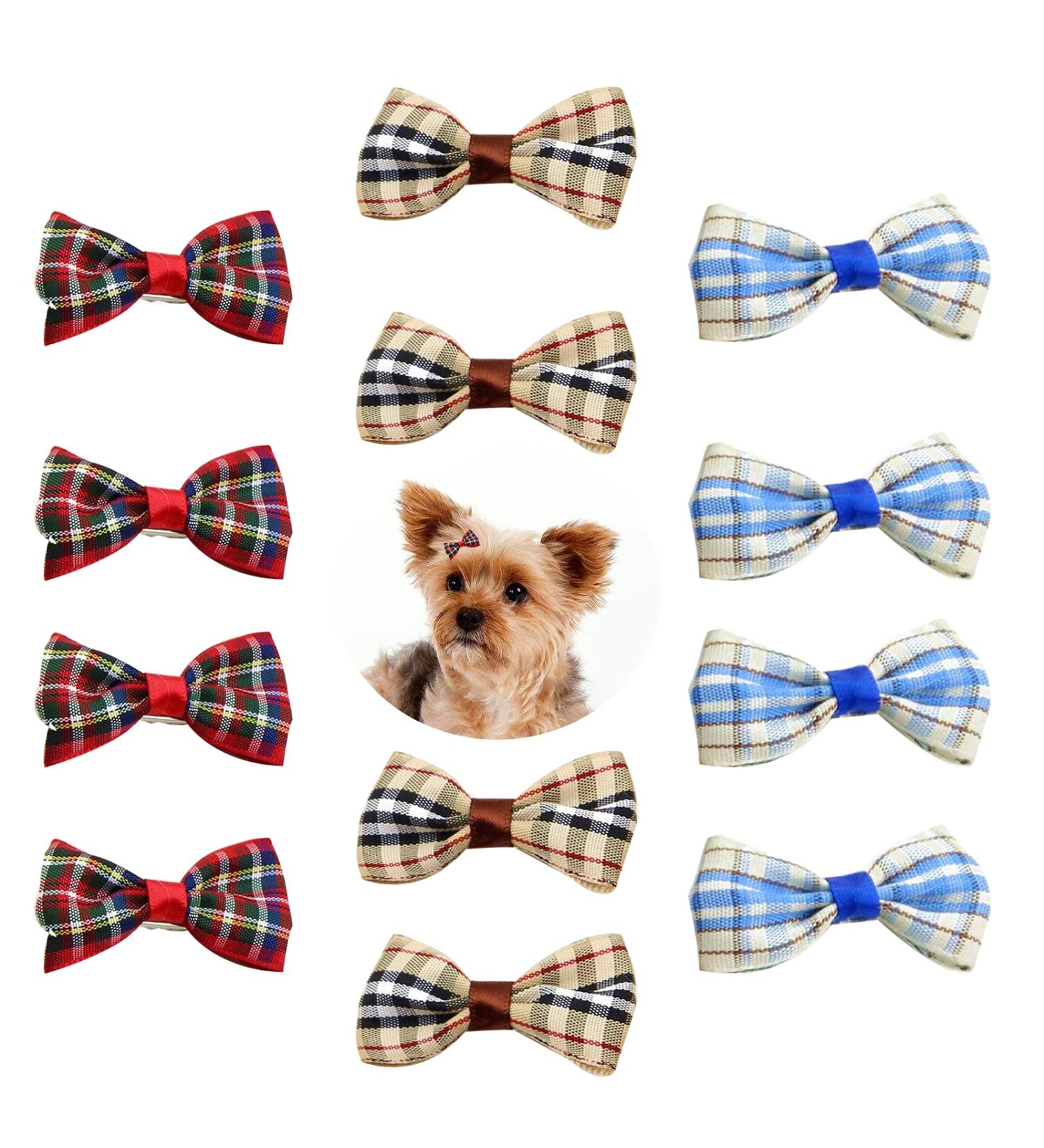 RDWESZOD 12 Pcs/6 Pairs Classic Check Pattern Hair Clip for Dogs Cats - Buy Online on GoSupps.com