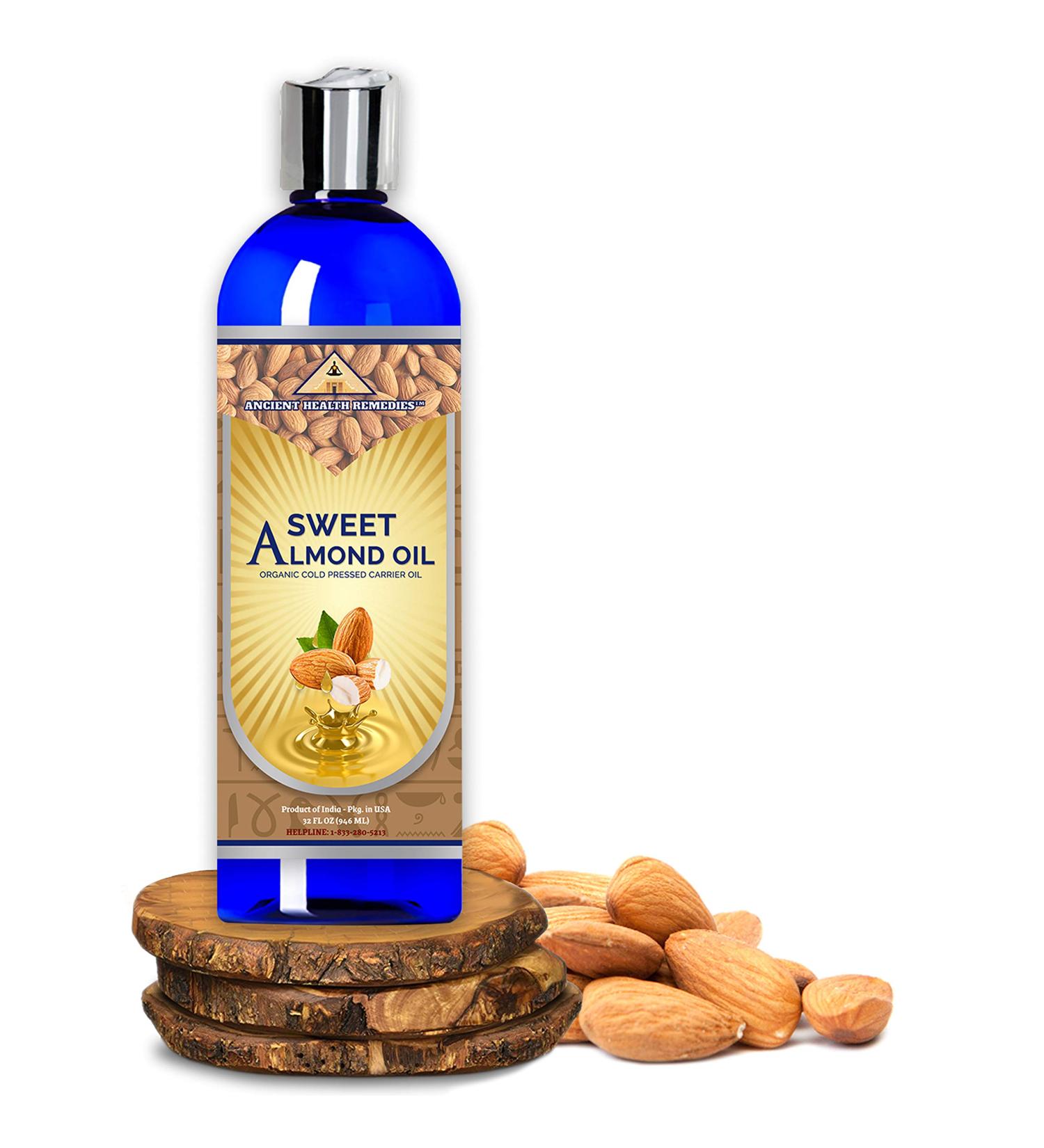 All-Natural Cold Pressed Sweet Almond Carrier Oil | Bulk Wholesale for Skin & Hair Care | Ancient Health Remedies - Buy Online on GoSupps.com