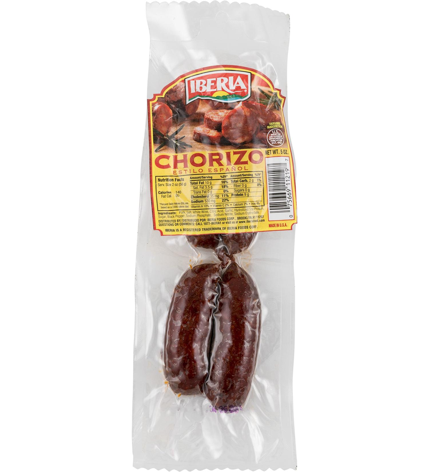 Iberia Chorizo Spanish Style Sausage 5oz - Authentic Flavor from Spain - Buy Online on GoSupps.com