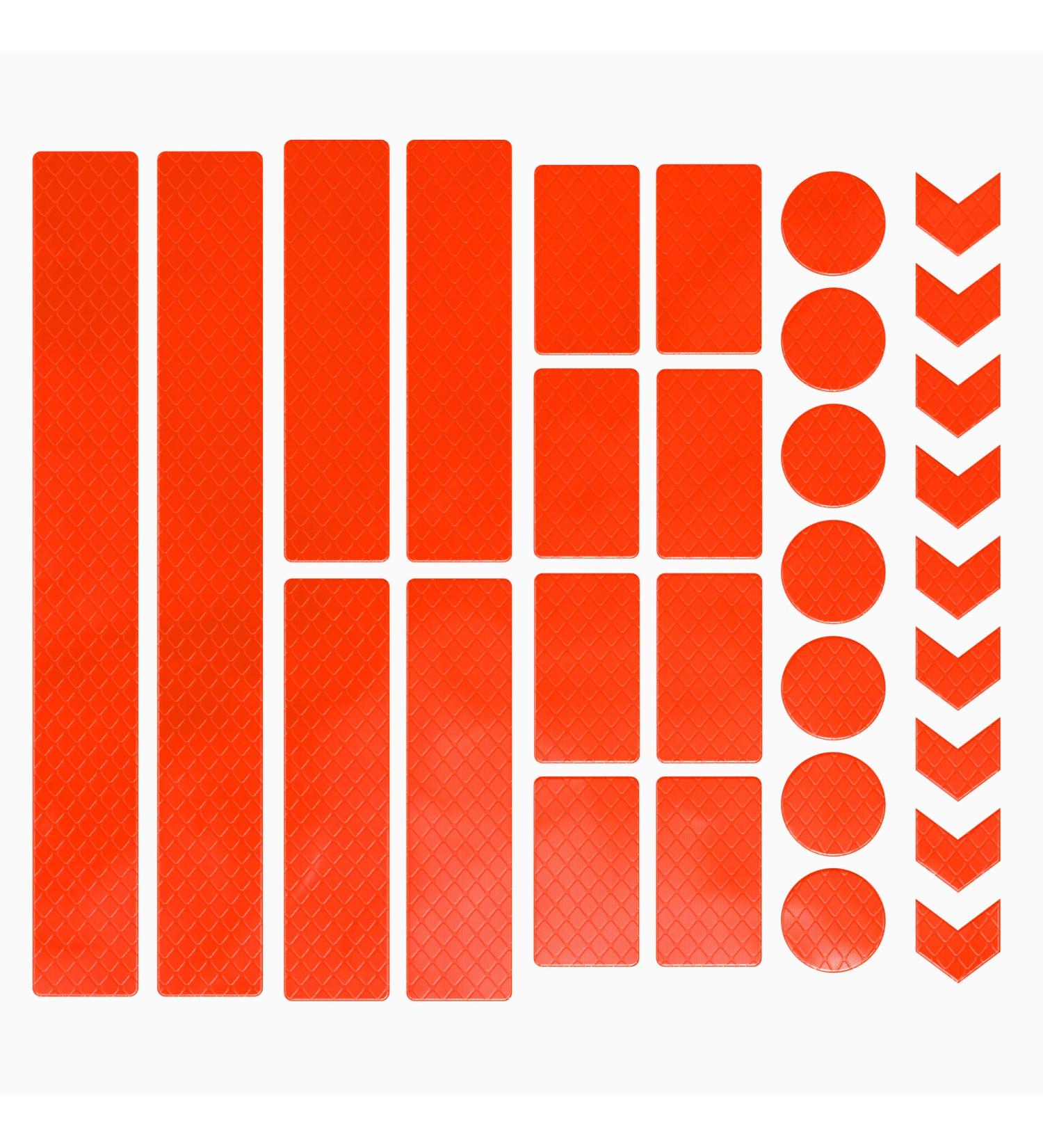 Eazy Case 30x Light Reflective Stickers - Waterproof Neon Orange Safety Reflector for Bicycles Strollers & Bags - Buy Online on GoSupps.com