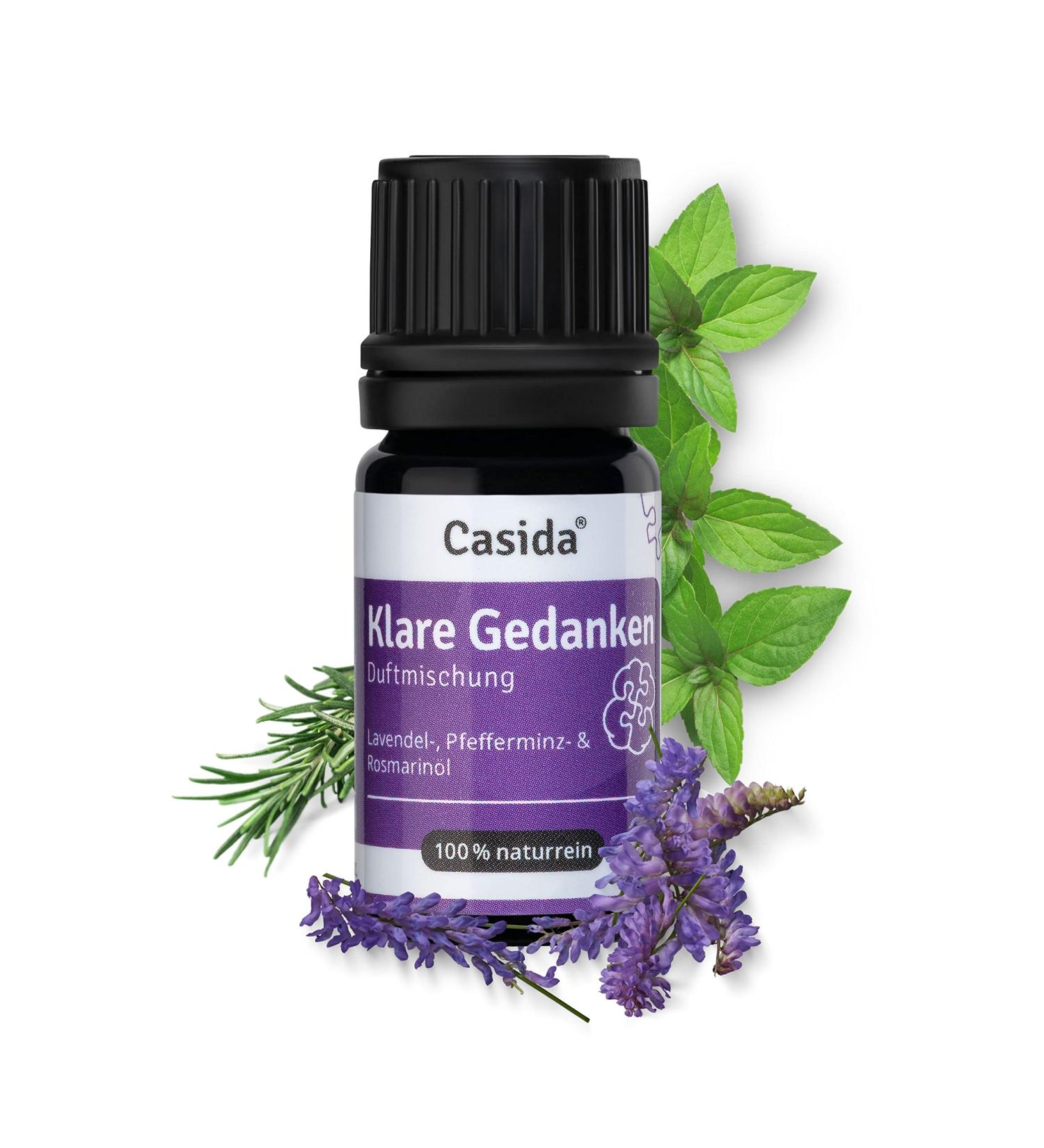 Casida Clear Thoughts Essential Oils 5ml - Lavender Peppermint & Rosemary - Enhance Clarity & Combat Brain Fog - International Shipping Available - Buy Online on GoSupps.com