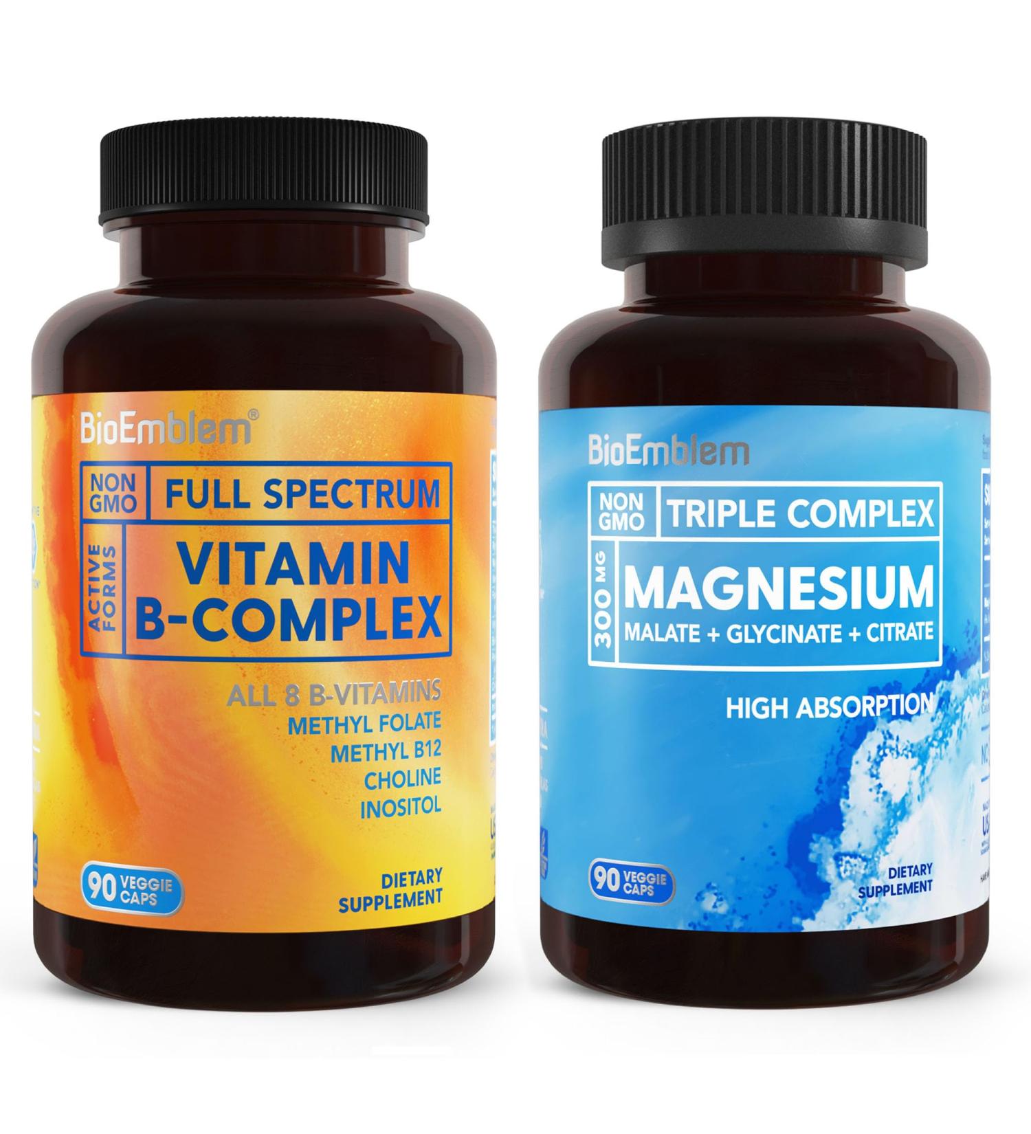 BioEmblem Triple Magnesium Complex and Vitamin B-Complex - Buy Online on GoSupps.com