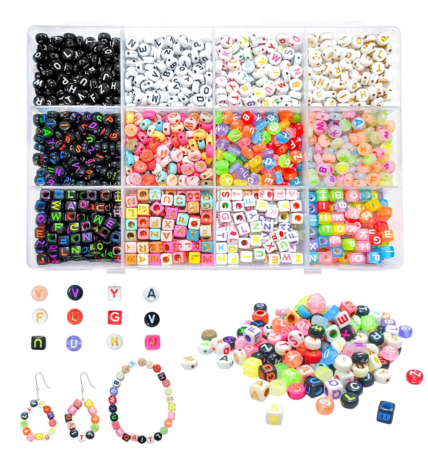 Shop Chedin 2640 Colorful Letter Pearls - Square & Round 7mm Sets for DIY Friendship Bracelets & Jewelry | Perfect Gift for Girls & Adults - Buy Online on GoSupps.com