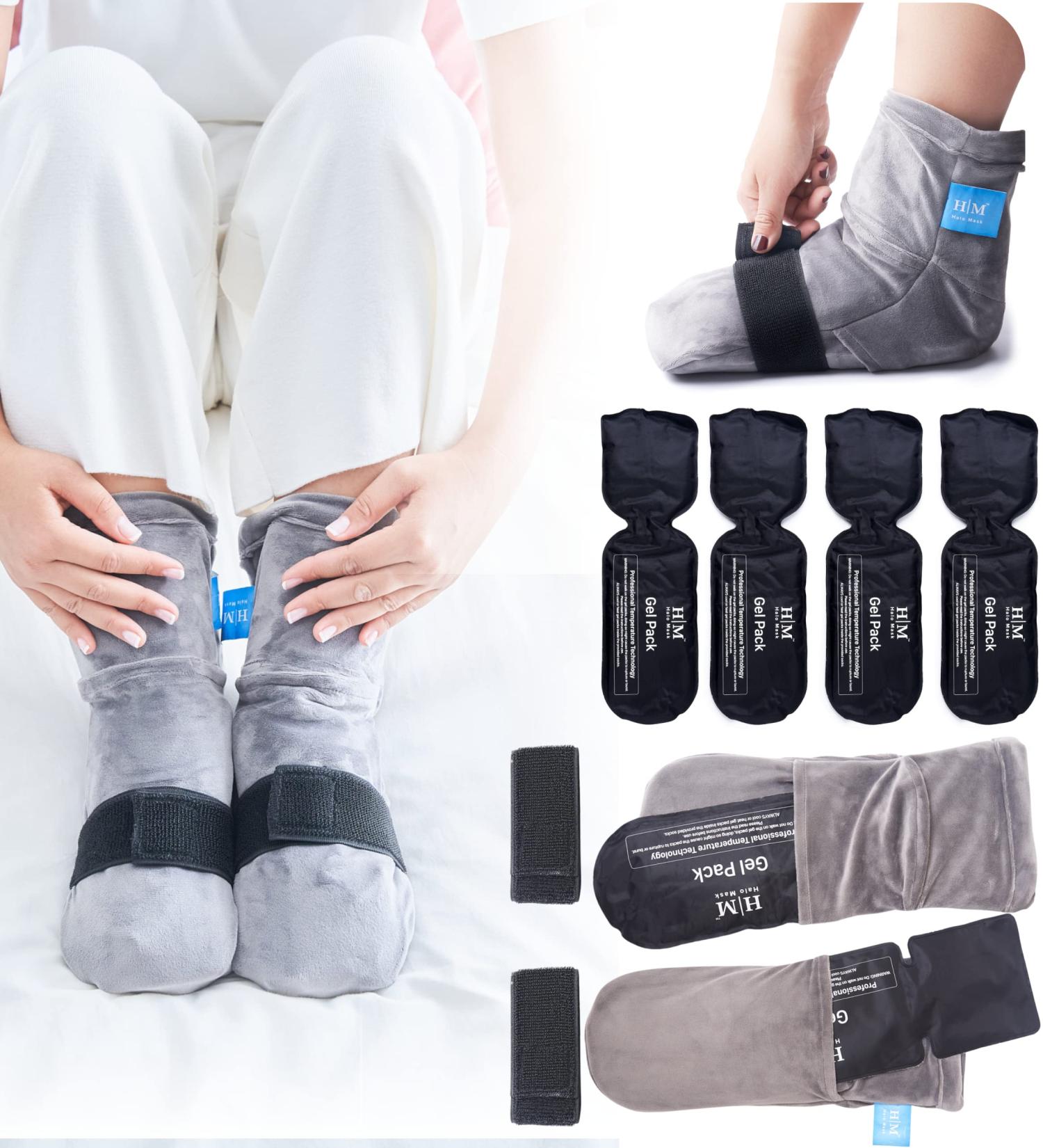 Halos Foot Ice Pack Cold Socks for Swollen Feet Relief | Cooling Therapy Socks for Neuropathy & Plantar Fasciitis | Soothing Ice Socks for Men & Women - Pair - Buy Online on GoSupps.com