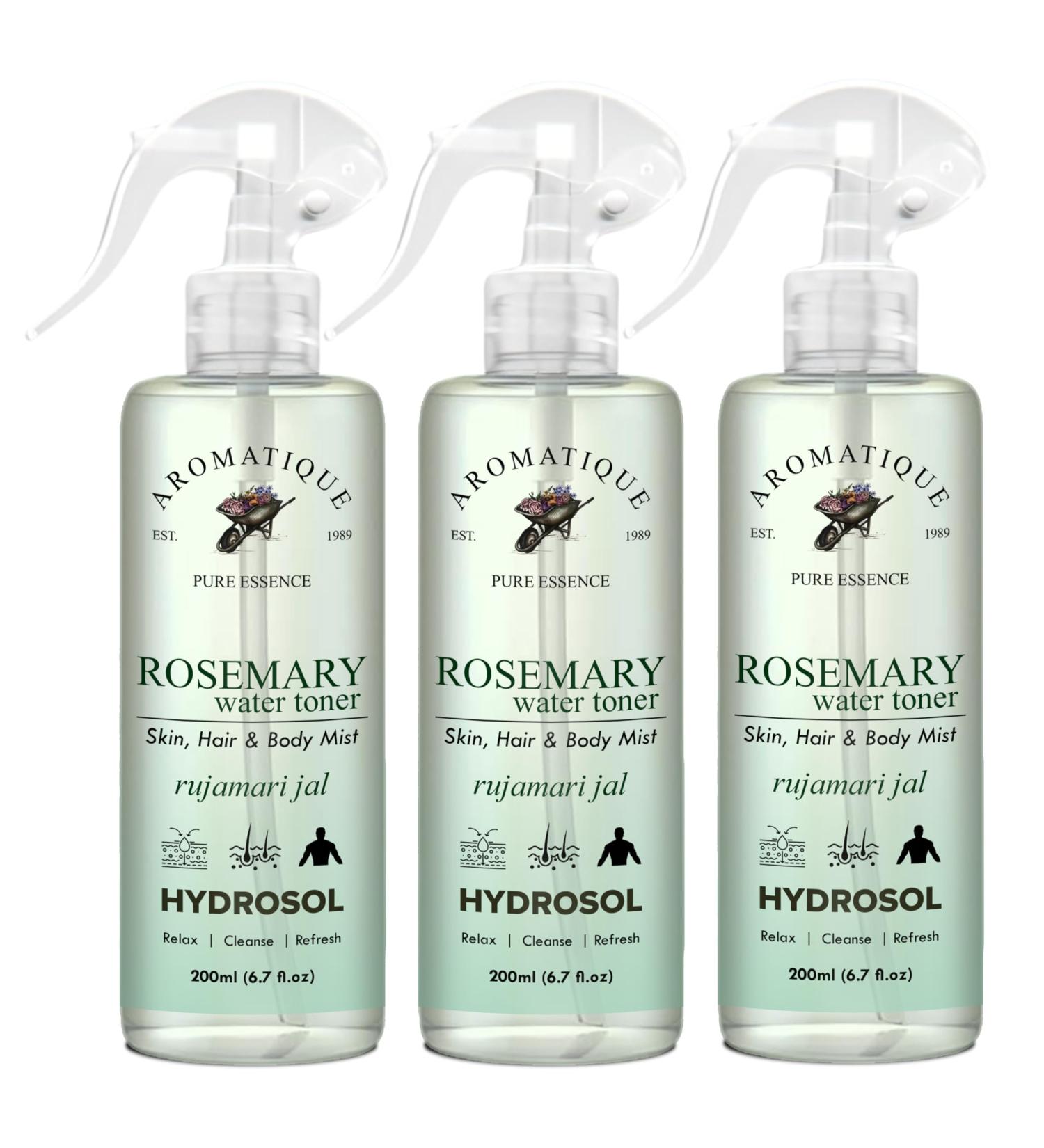 Aromatique Rosemary Water for Hair Growth Hydrosol/Toner/Mist for Skin Brightening 600ml - Buy Online on GoSupps.com