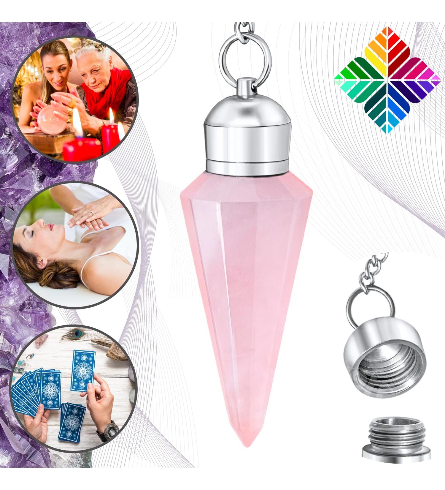  Majestic's Natural Rose Quartz Divination Pendulum 12-Faceted Cone with Witness Chamber PRESTIGE Collection Rose Quartz Stone Dowsing Pendulum 19 GR LIFETIME GUARANTEE  - Buy Online on GoSupps.com