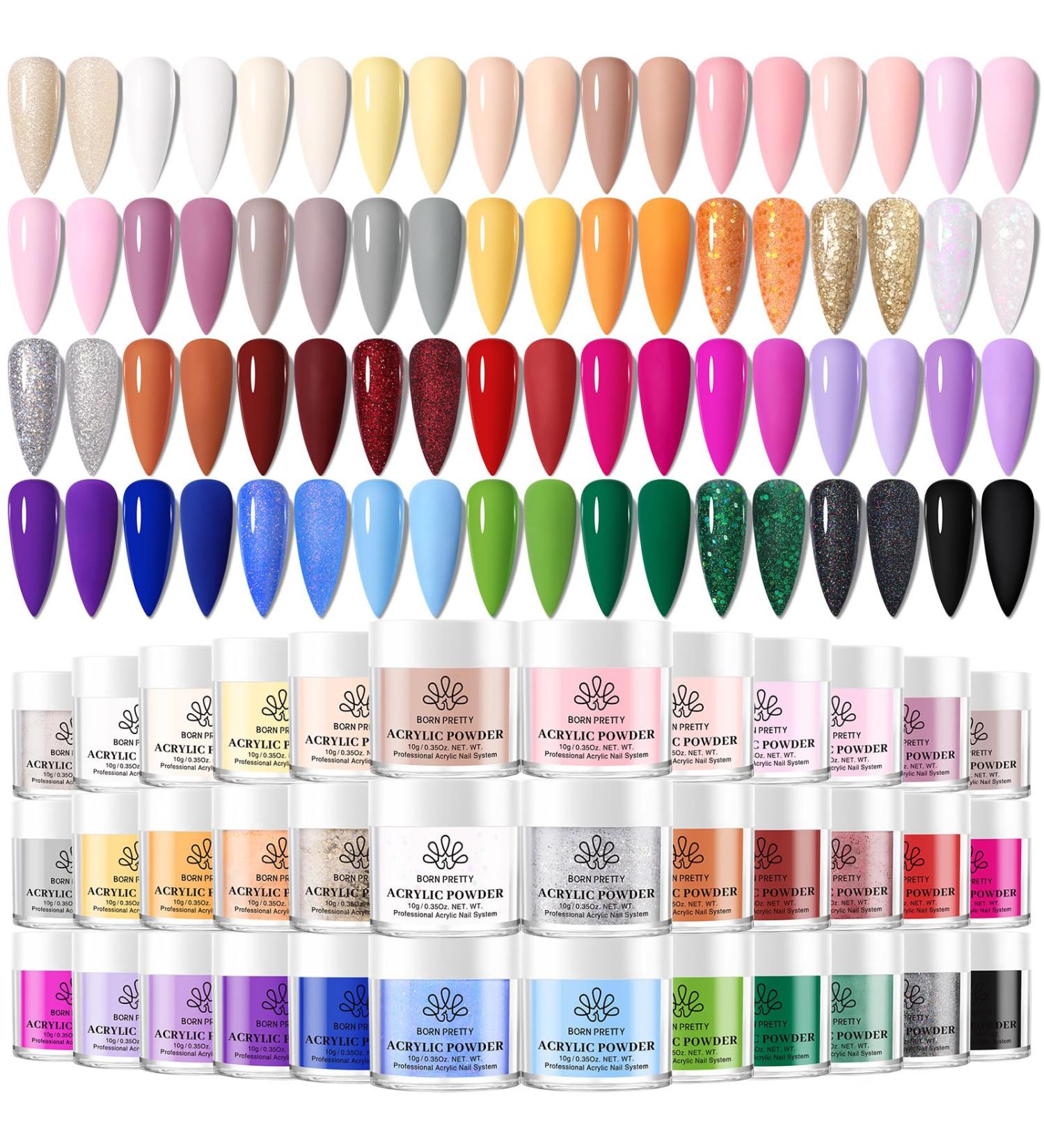 BORN PRETTY Acrylic Powder Set - 36 Colors Professional Nail Art Kit for All Seasons - 3D Acrylic Powder for French Nail Extensions - Buy Online on GoSupps.com