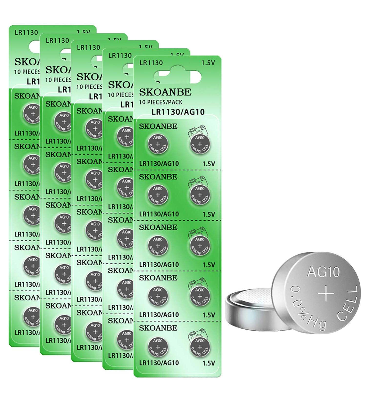 Buy SKOANBE 50Pack LR54 AG10 LR1130 L1131F 389A Button Cell Batteries - International Shipping Available - Buy Online on GoSupps.com