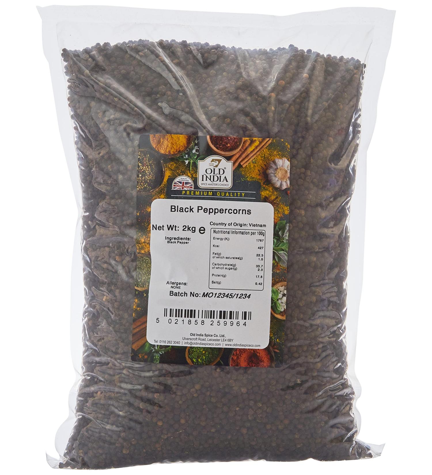 Old India Black Peppercorns - 2kg Pack of 1 | Premium Quality - Buy Online on GoSupps.com