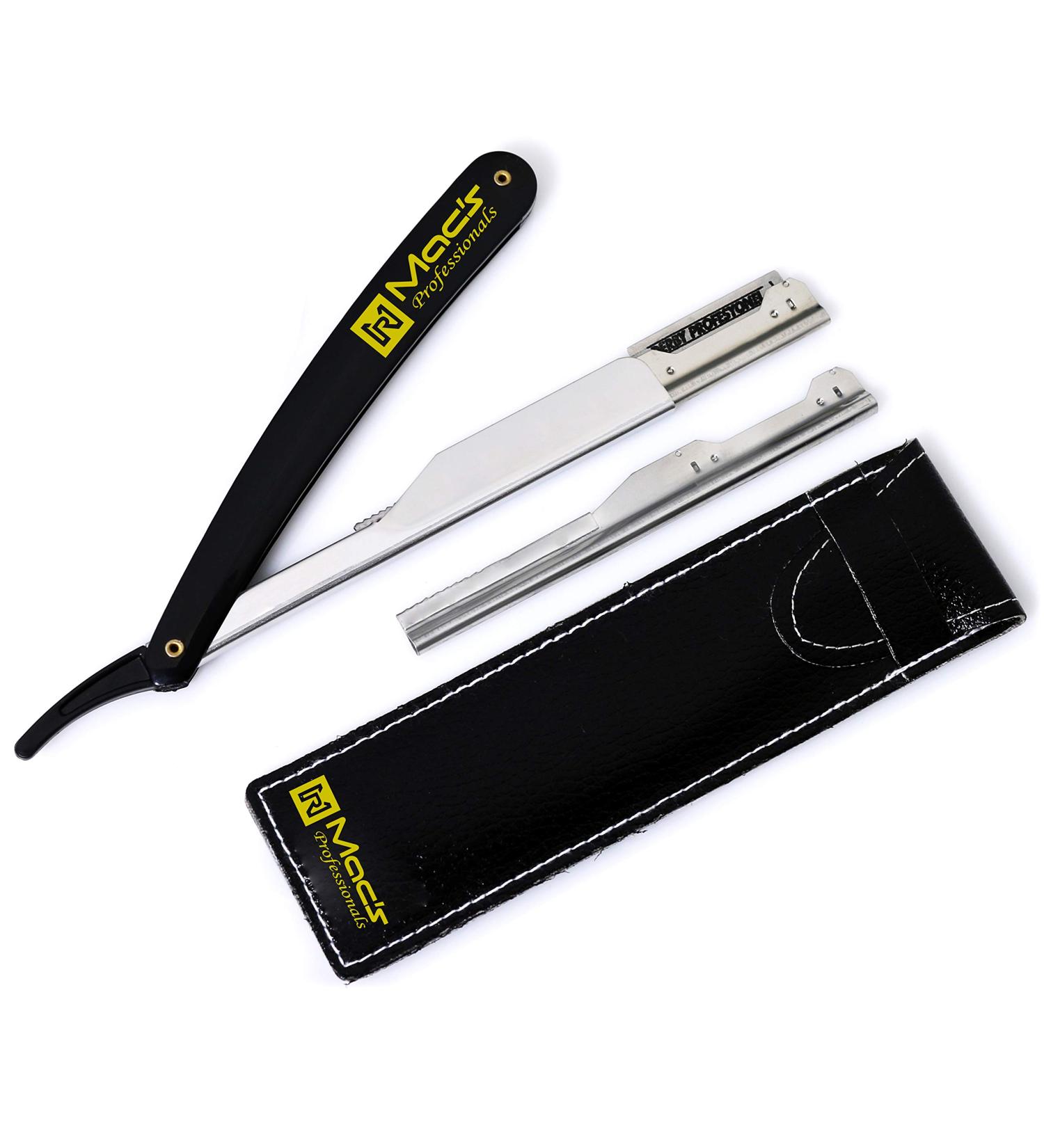 Professional Barber Straight Edge Razors - Macs Brand 51-01 (Black Handle) | International Shipping Available - Buy Online on GoSupps.com