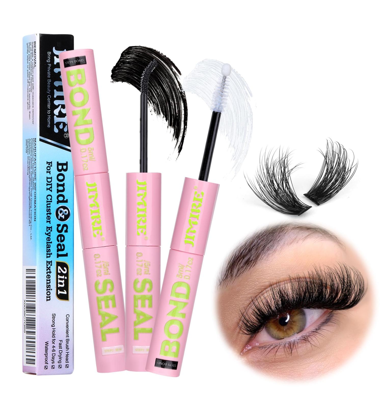 JIMIRE 2-in-1 Eyelash Glue Bond & Seal - 72 Hour Long Lasting Waterproof Cluster Lash Glue for Eyelash Extensions - Buy Online on GoSupps.com