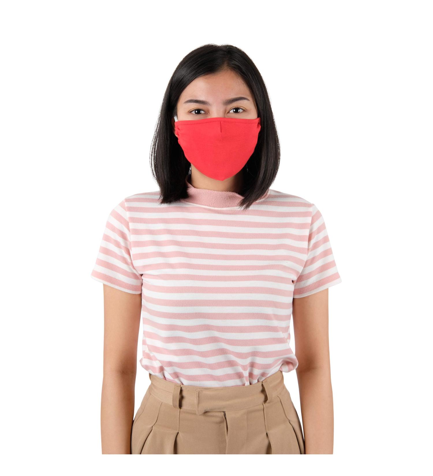 Lofbaz Reusable Cotton Fabric Masks - Vibrant Red 3 Pack for Adults | Washable & Comfortable - International Shipping Available - Buy Online on GoSupps.com