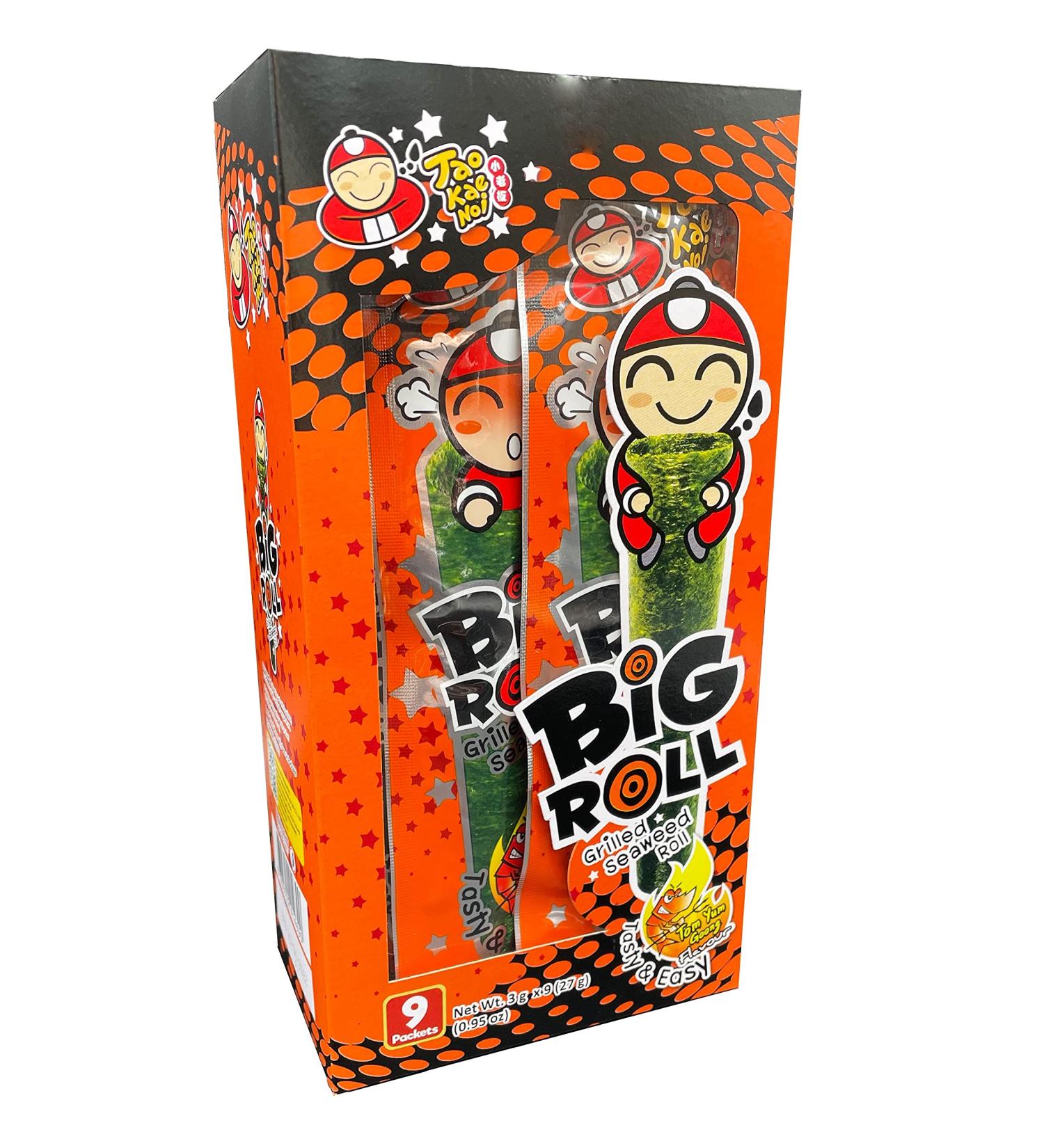 Tao Kae Noi Big Rolled Seaweed Tom Yum Goong - Grilled Snack Rolls | 27g | Authentic Thai Flavor | International Shipping Available - Buy Online on GoSupps.com