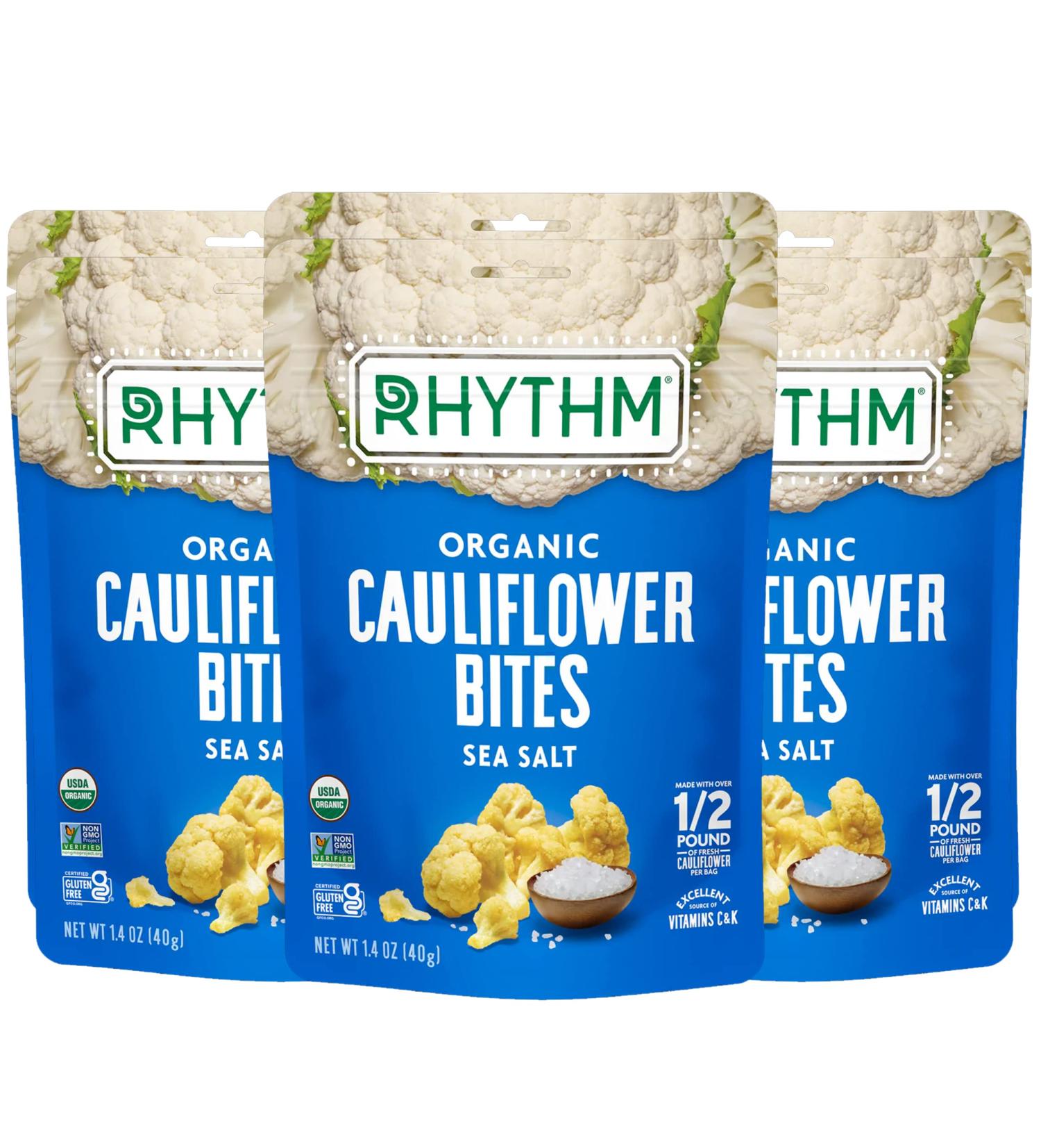 Rhythm Cauliflower Bites Sea Salt - Vegan, Paleo & Gluten-Free - 6 Pack Mission Nutrition Vegan Box - Buy Online on GoSupps.com