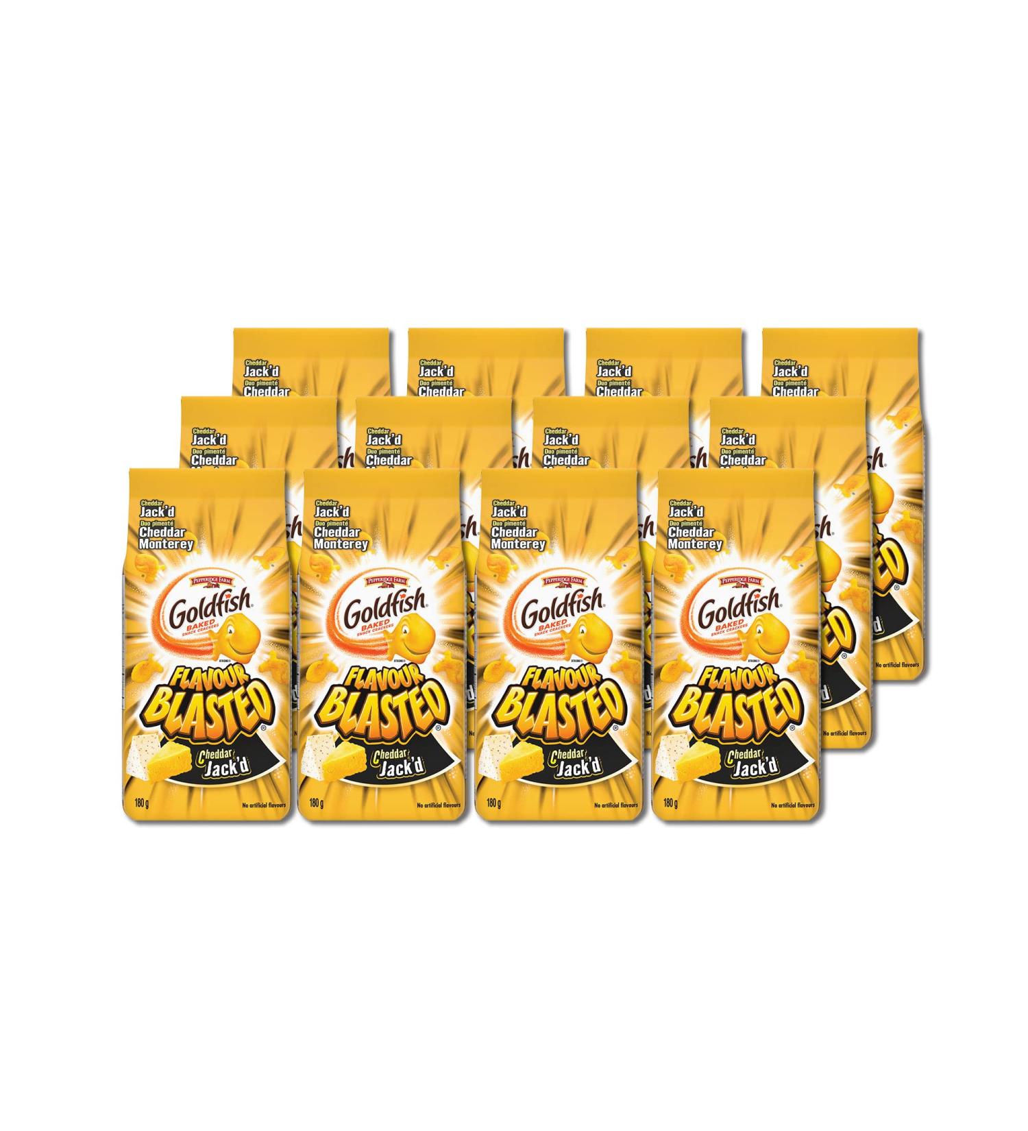 Pepperidge Farm Goldfish Flavour Blasted Cheddar Jack d 180g 180 g (Pack of 12) - Buy Online on GoSupps.com