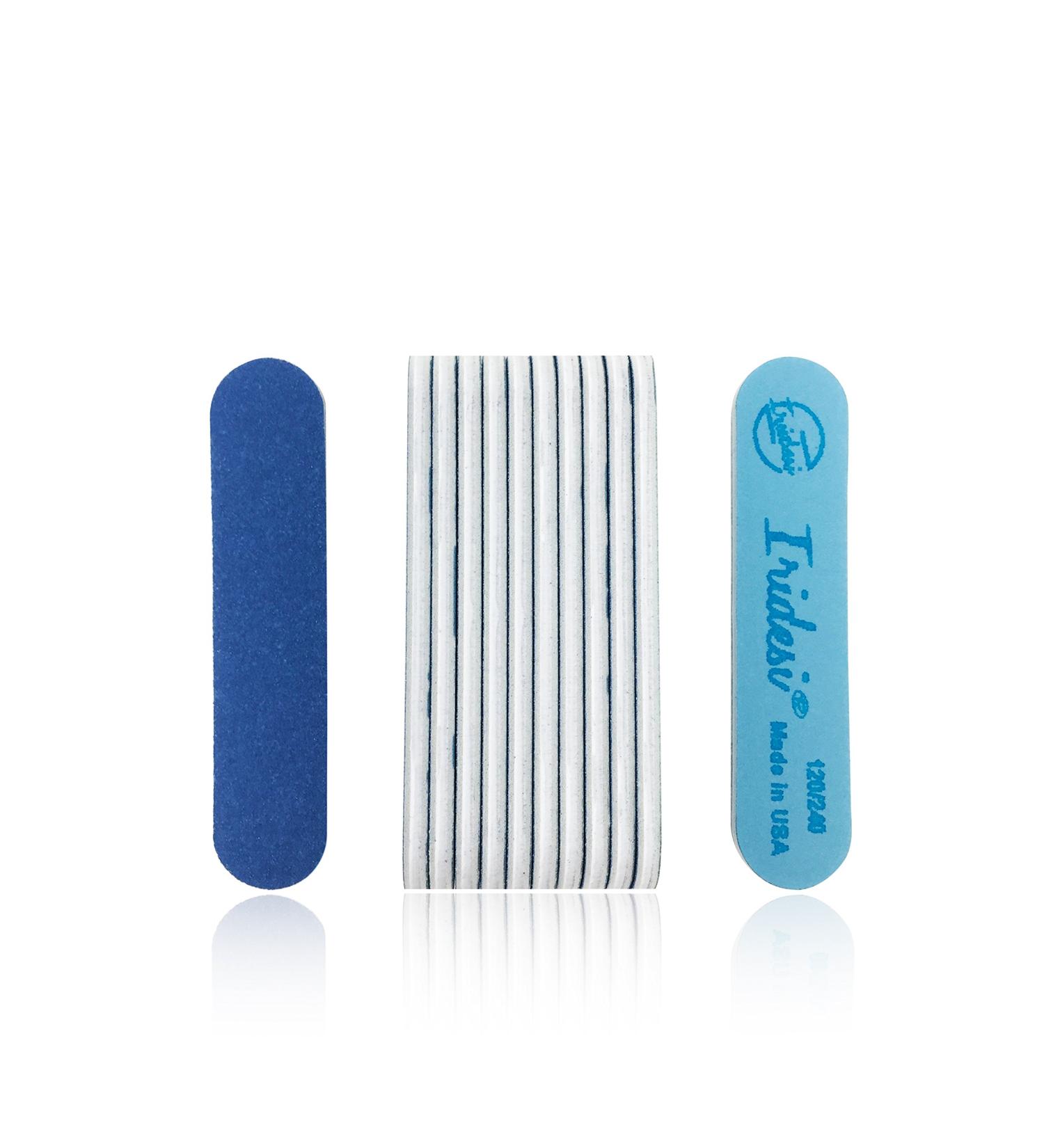 Iridesi Professional Mini Blue Finger Nail Files 120/240 Washable Emery Boards - Pack of 12 - Buy Online on GoSupps.com