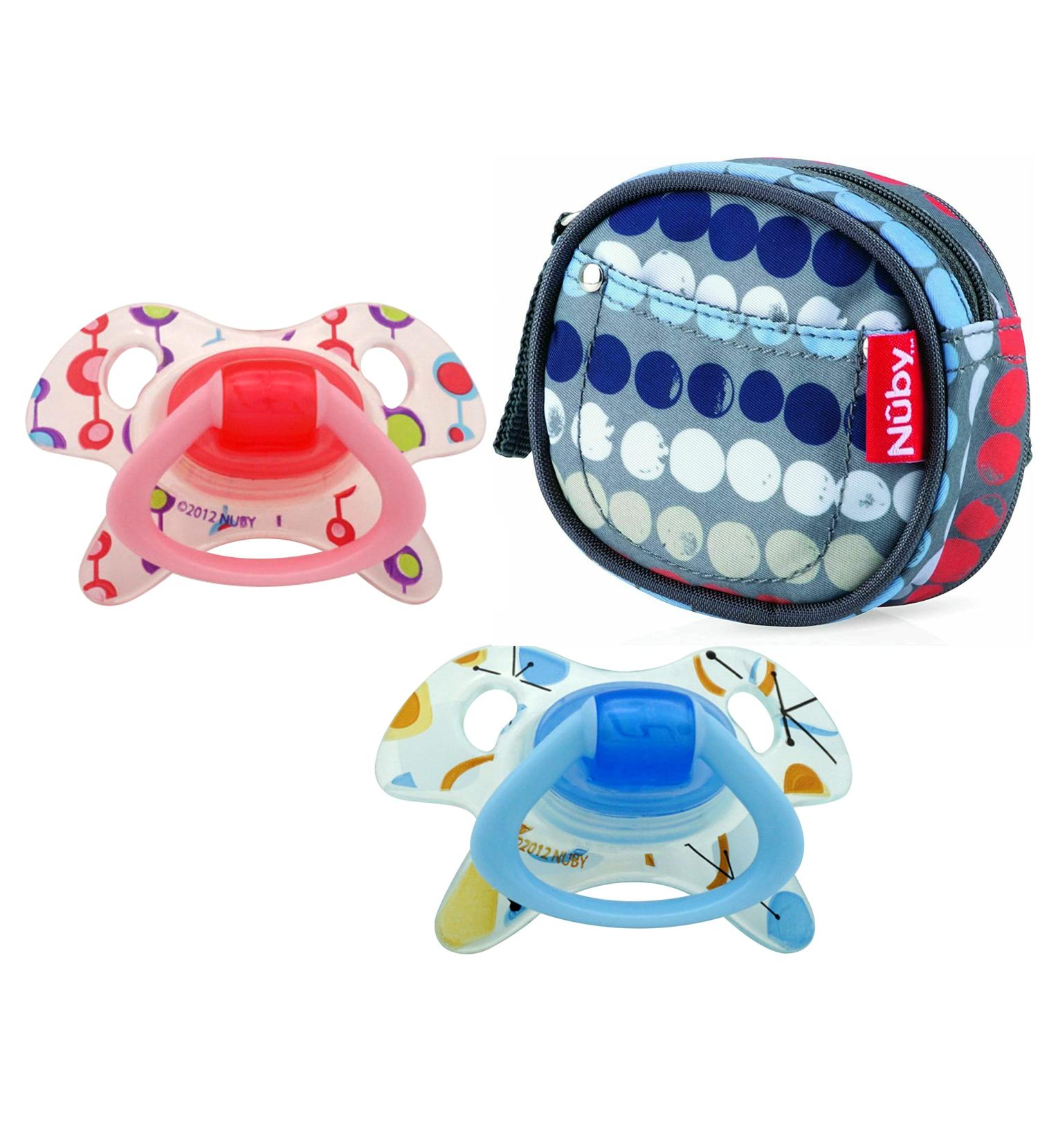 Buy SRV Hub Geo Pacifier for Newborns - Non-Toxic BPA Free Silicone in Pink/Blue with Paci Bag - International Shipping Available - Buy Online on GoSupps.com