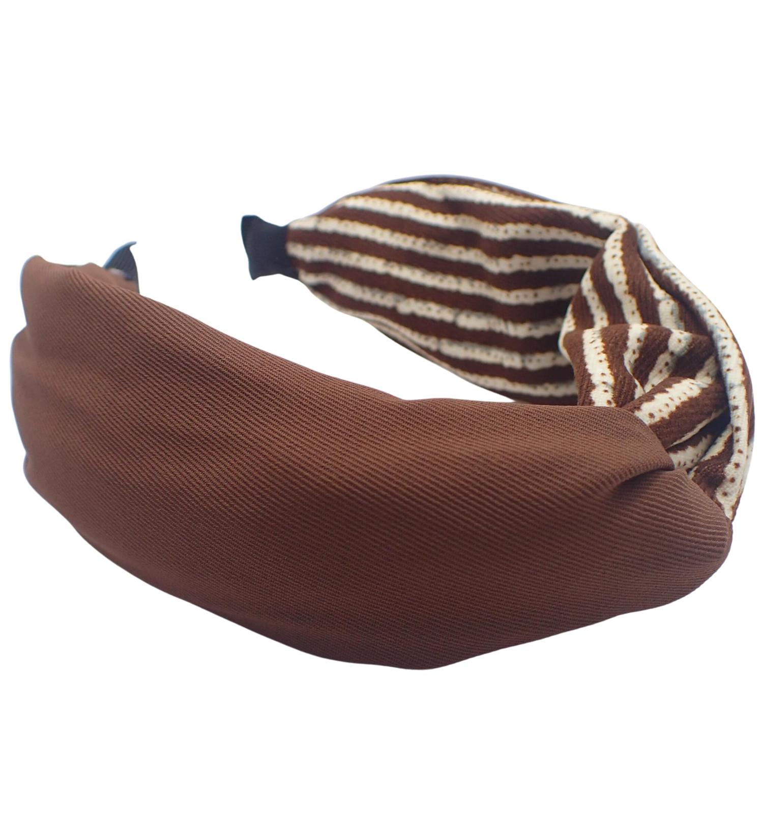 Topkids Accessories Striped Knot Alice Bands Adult Women Hair Accessories for Women Hair Bands for Women Thick Headband Womens Headbands Head Bands Adult Women Wide Headbands (Brown) - Buy Online on GoSupps.com
