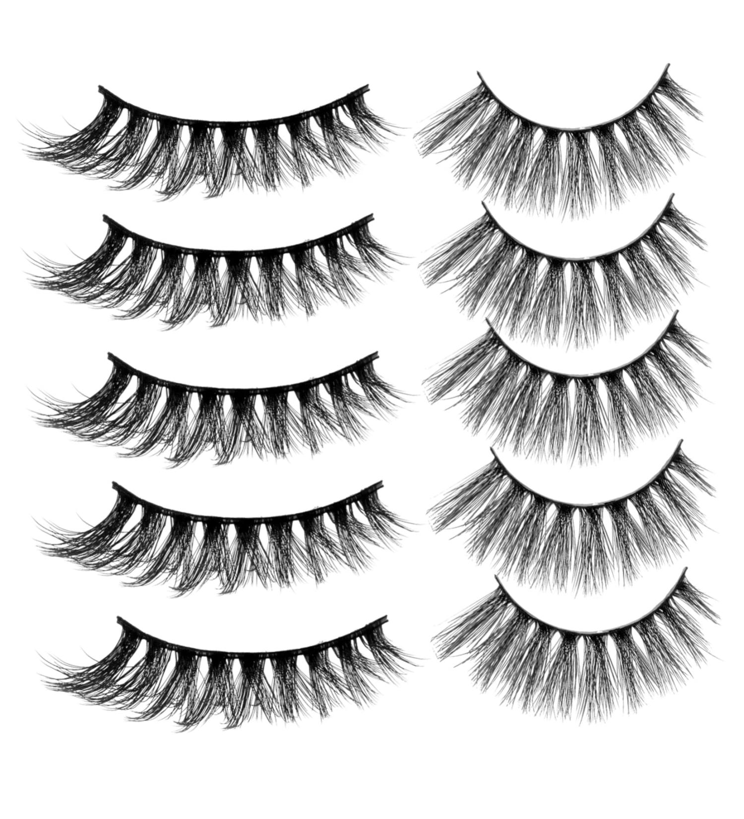 Beavorty 5 Pair 3d flexible false lashes luxury false eyelashes fakes eyelash magnetic false strip eyelashes magnetic eyelashes natural look extension false eyelashes Curly - Buy Online on GoSupps.com