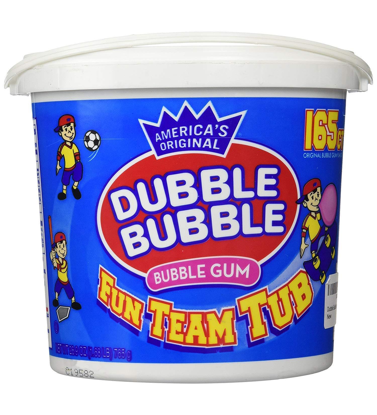 Dubble Bubble 165 Count Tub Bubblegum - Delicious Chewy Bubble Gum - 165 Count Pack - Buy Online on GoSupps.com