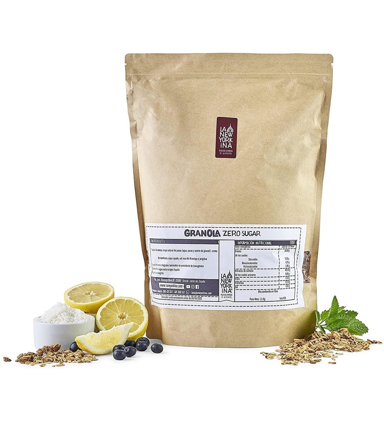 Granola sans Sucre 1 5 kg - Cuit la cr me de Cacahu te - Contient des Flocons d'Avoine - Ingr dients - Production 100% Artisanale - La Newyorkina - Buy Online on GoSupps.com