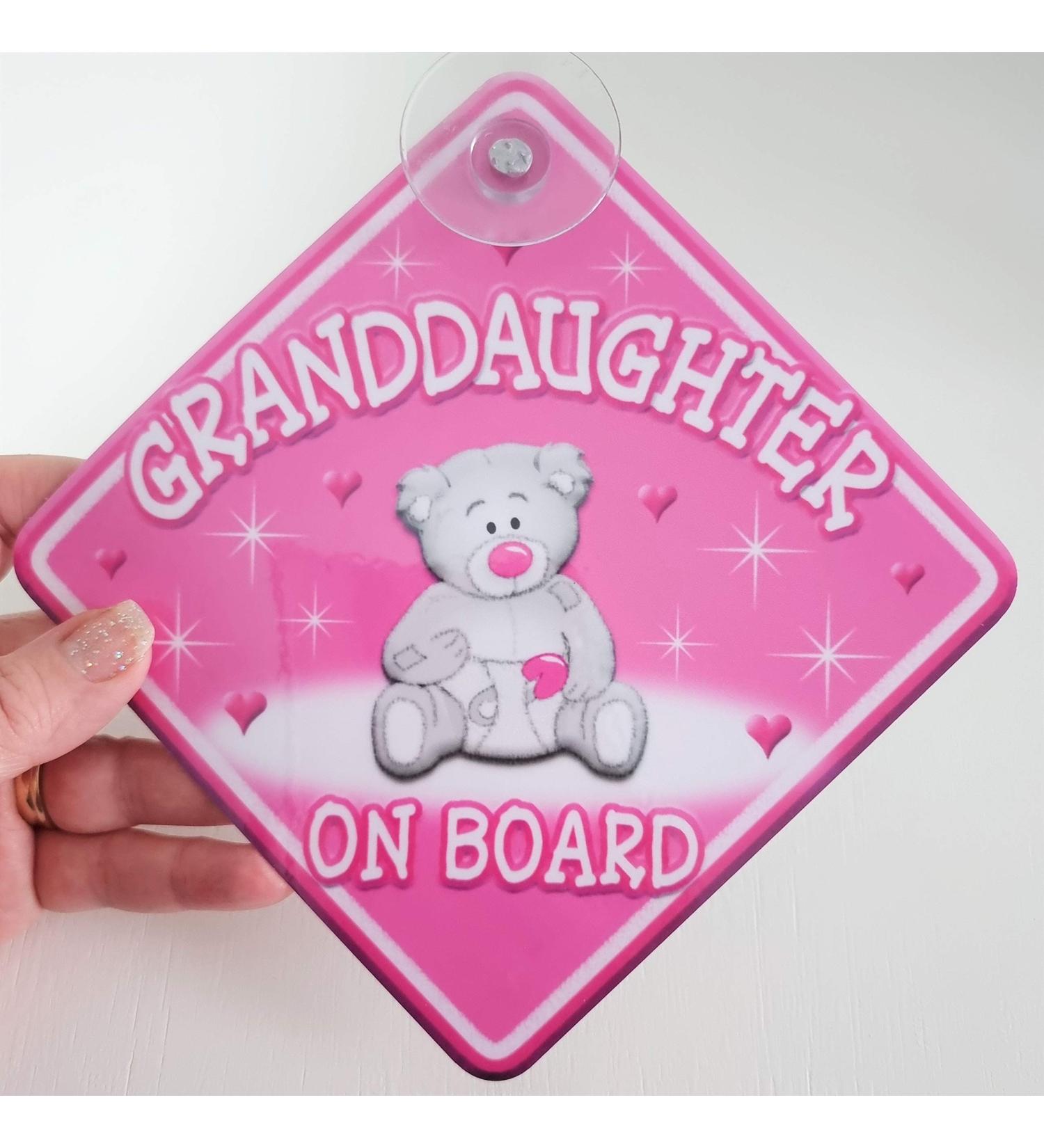 Teddy Cloud Granddaughter Non Personalised Novelty Baby on Board Car Sign